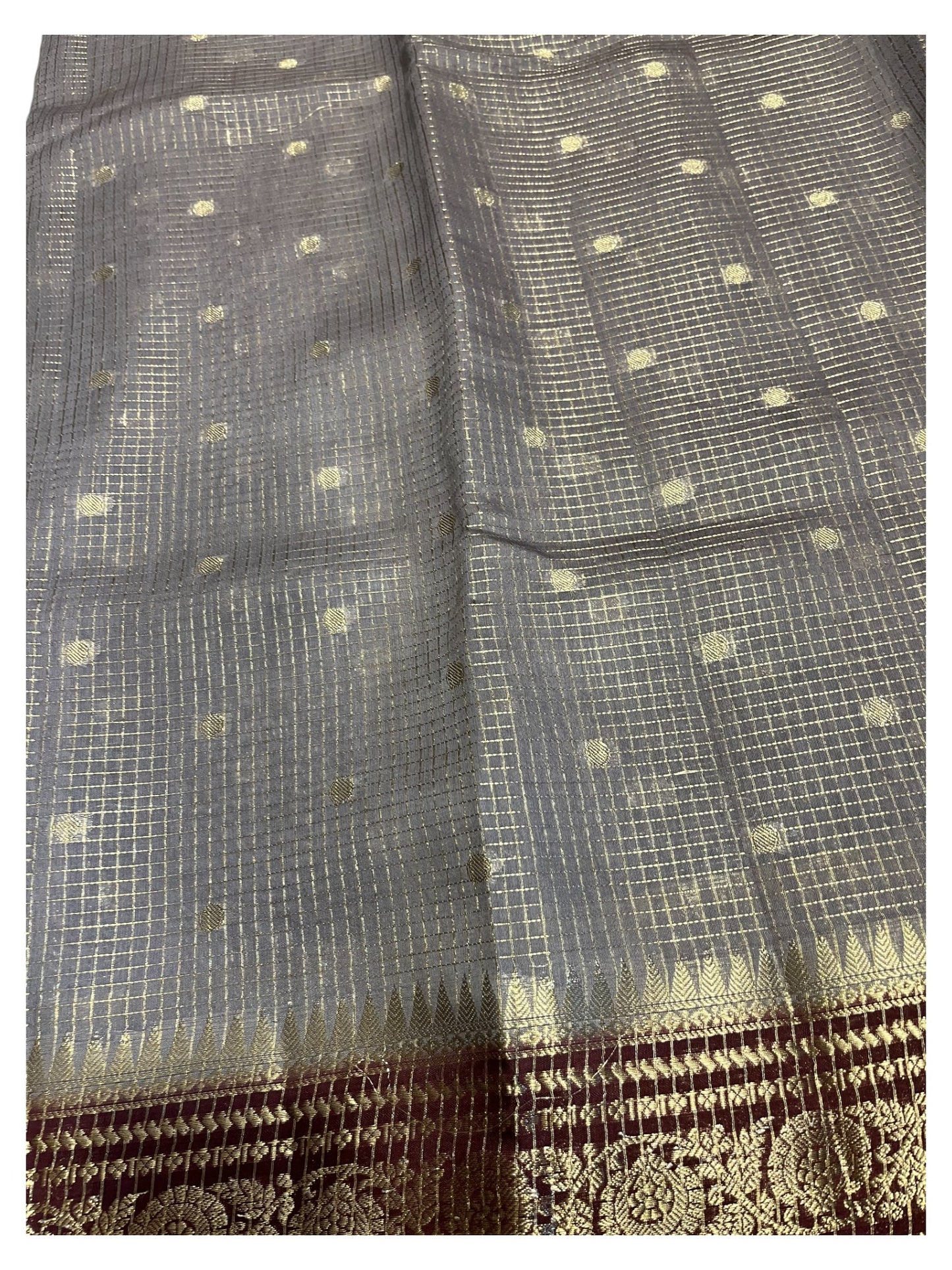 Southloom Banarasi Semi Silk Saree with Woven Work on Body(Gray)
