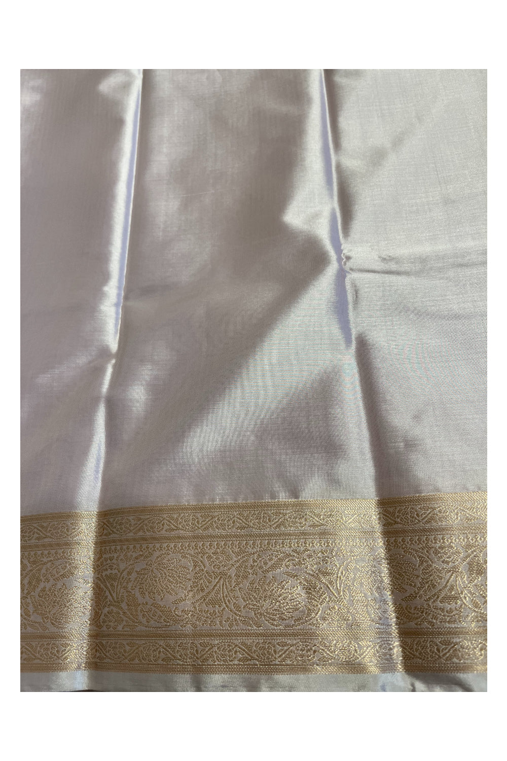 Southloom Semi Silk Saree In Beige With Woven Zari Borders And Butta Work Across Body