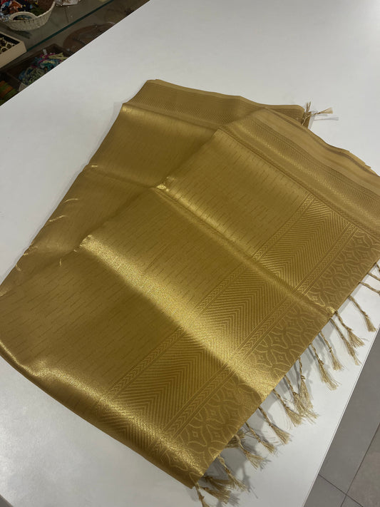 Semi Tissue Silk Gold Saree SL005