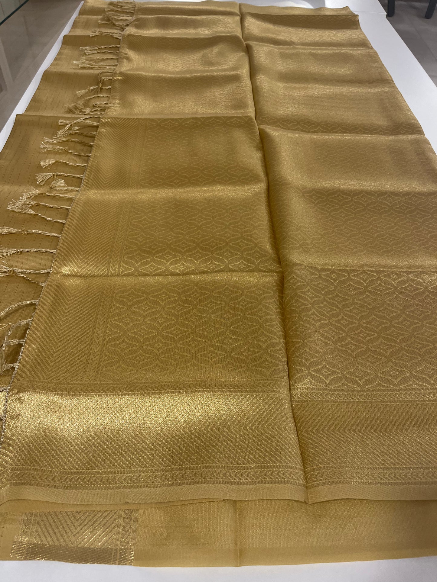 Semi Tissue Silk Gold Saree SL005