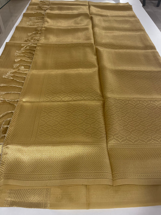 Semi Tissue Silk Gold Saree SL005