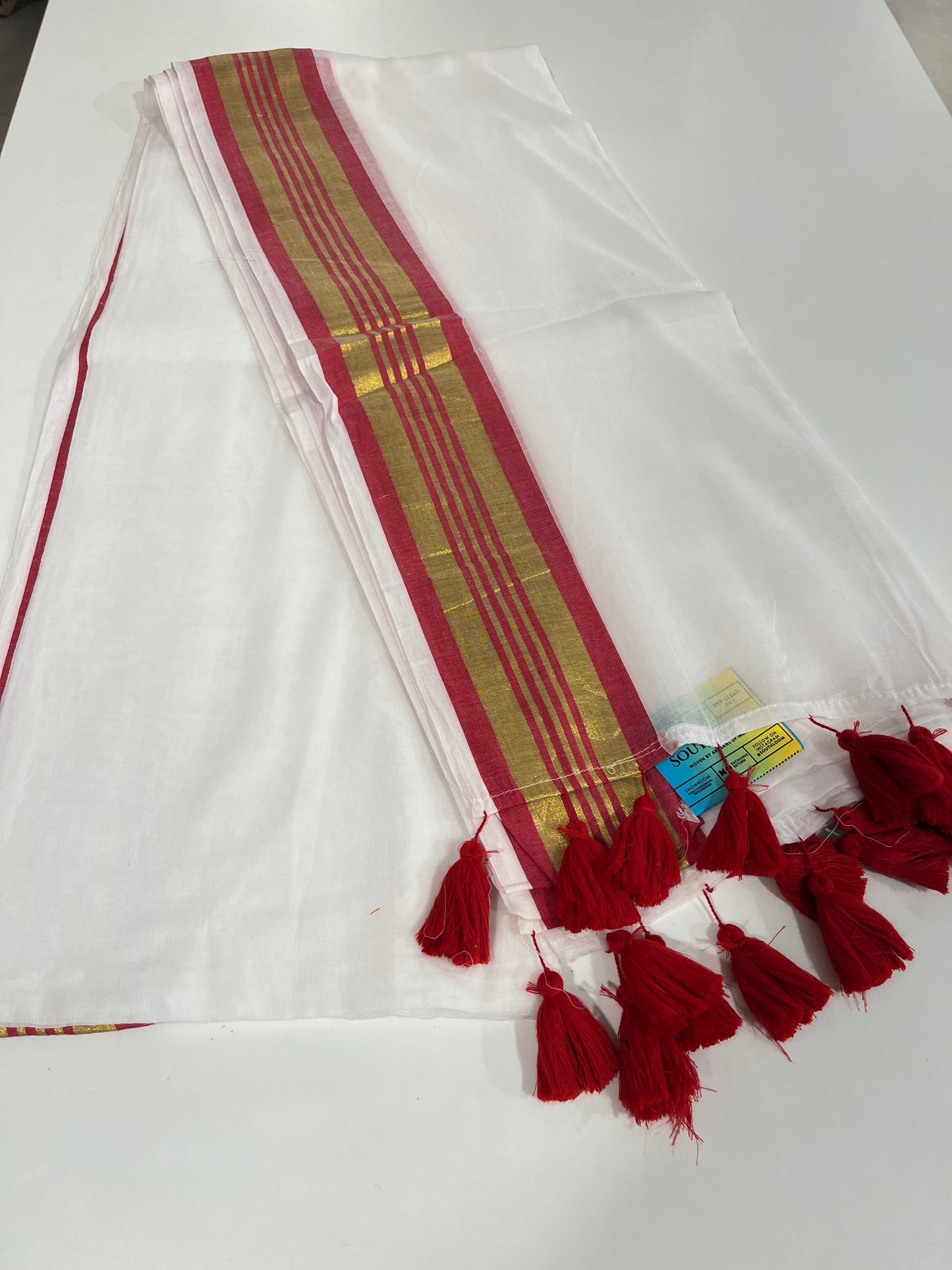 Red Mul Cotton Saree SL0019