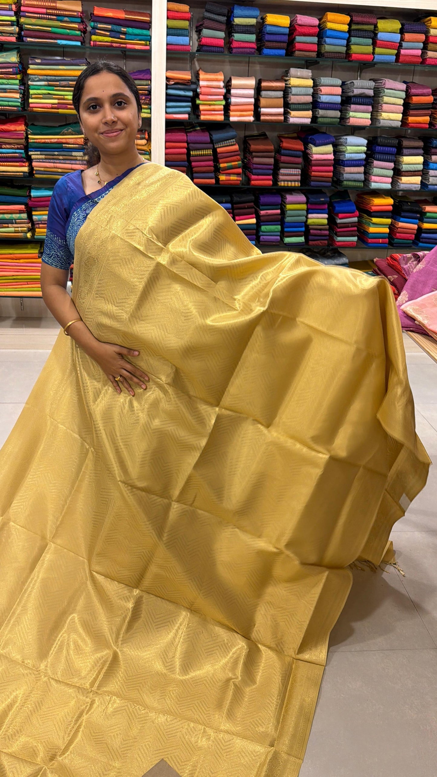 Tissue Golden Saree SL118