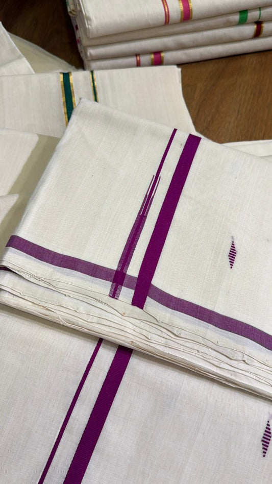 Purple Border Handloom Saree With Butta Design SL122