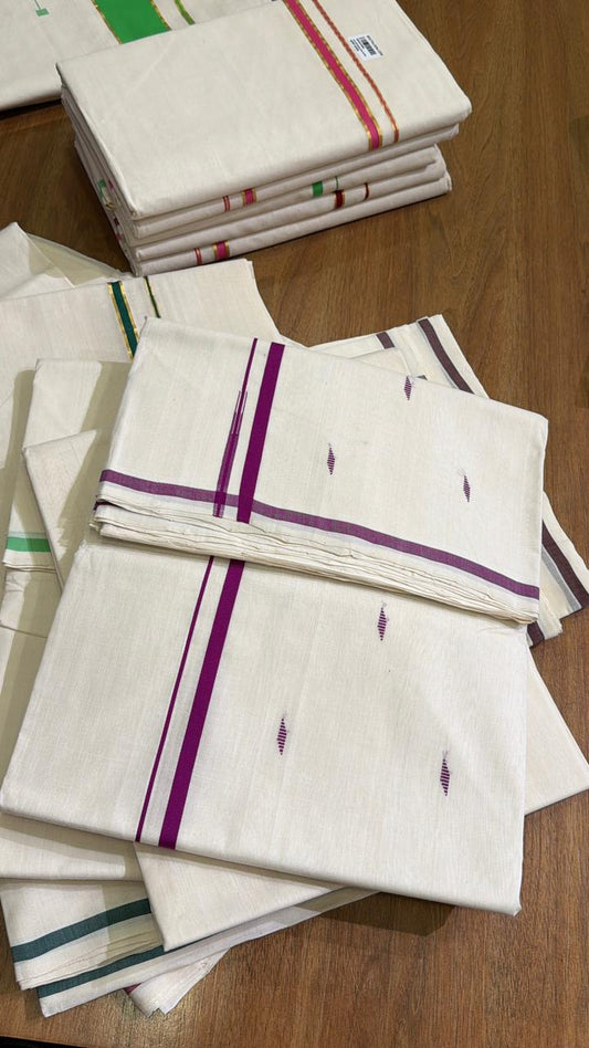 Purple Border Handloom Saree With Butta Design SL122