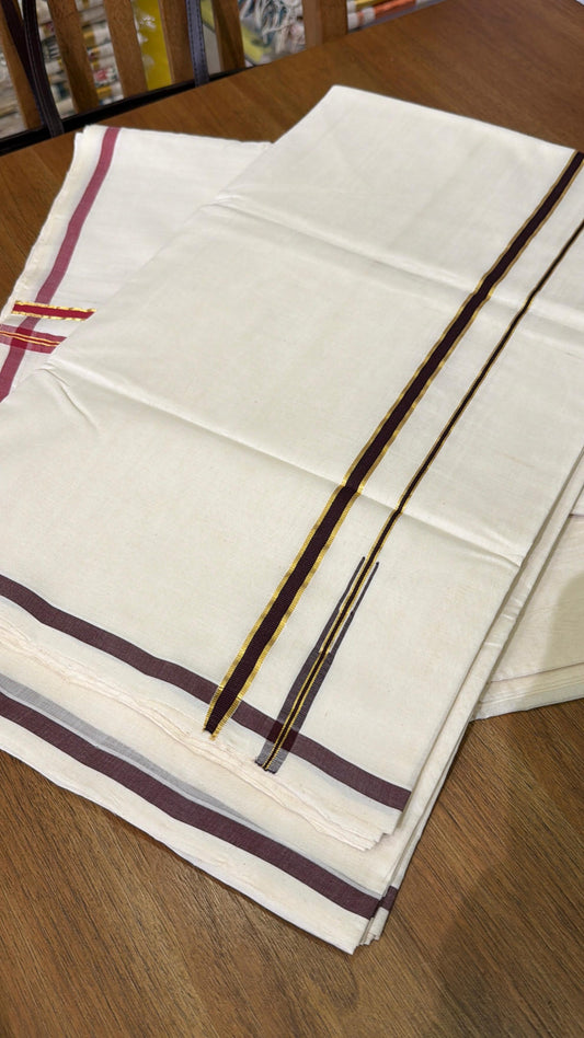 Brown With Kasavu Border Handloom Cotton Saree SL126