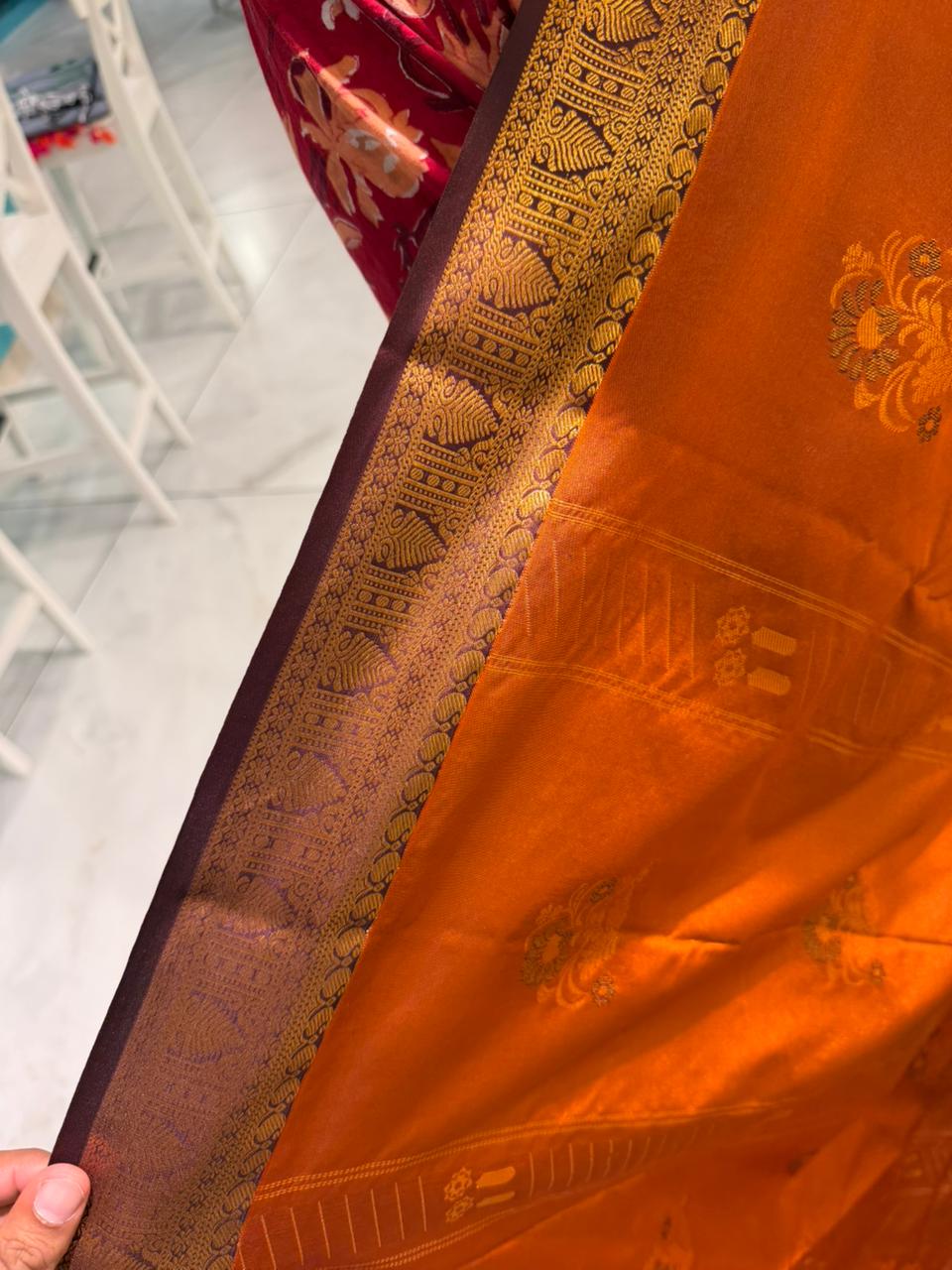 Burnt Orange Saree SLORANGE
