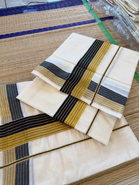 Black Kasavu And Kara Single Set Mundu (2.80 mtrs) SL110