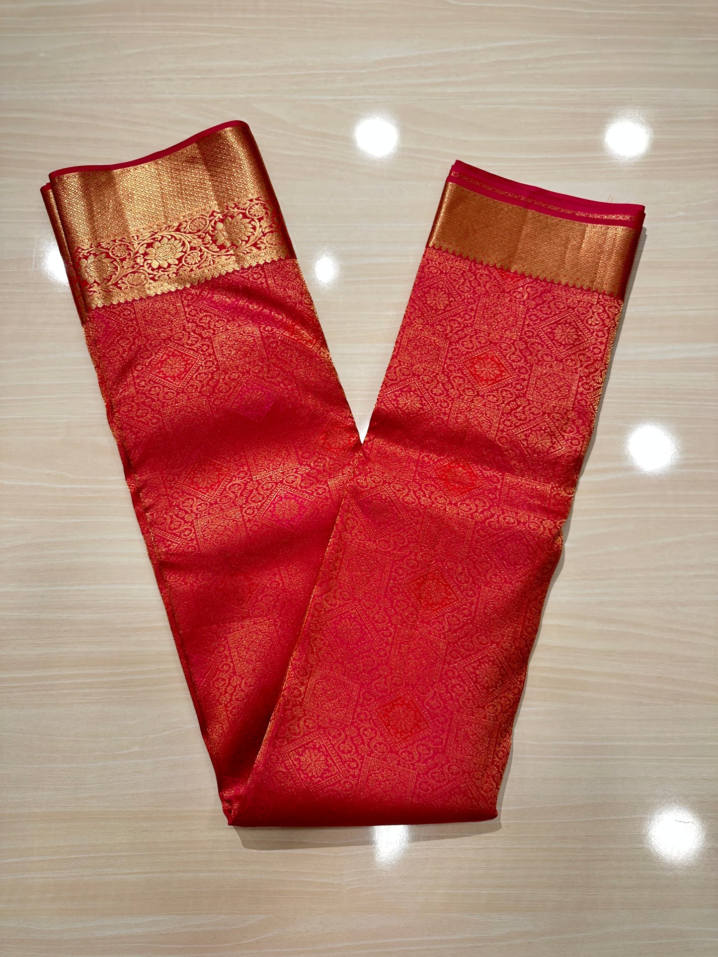 Southloom Pure Handloom Bridal Kanchipuram Brocade Silk Saree (Magenta) SL623