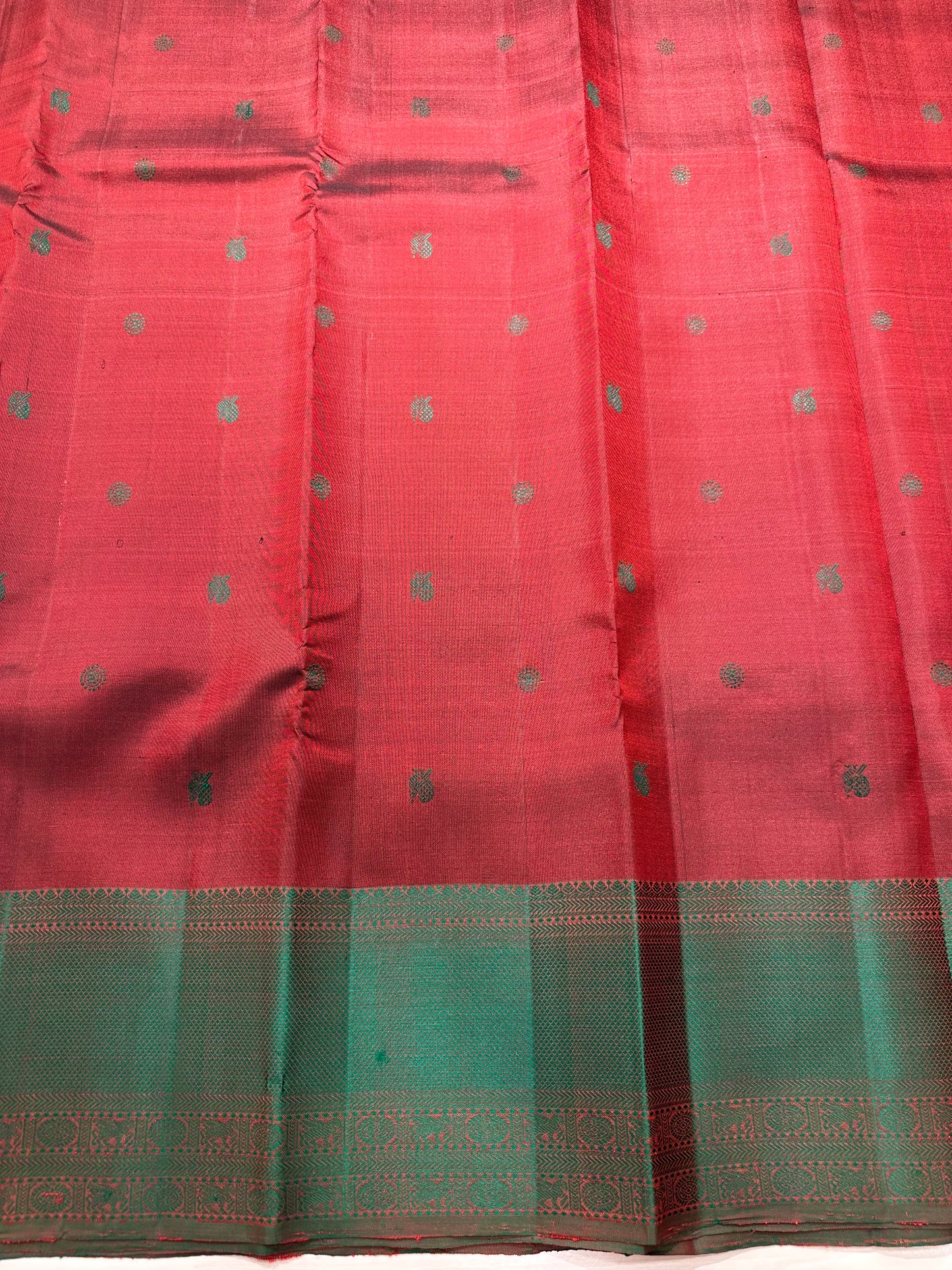 Southloom Pure Handloom Bridal Kanchipuram Silk Saree with Resham Work (Maroon & Green) SL623