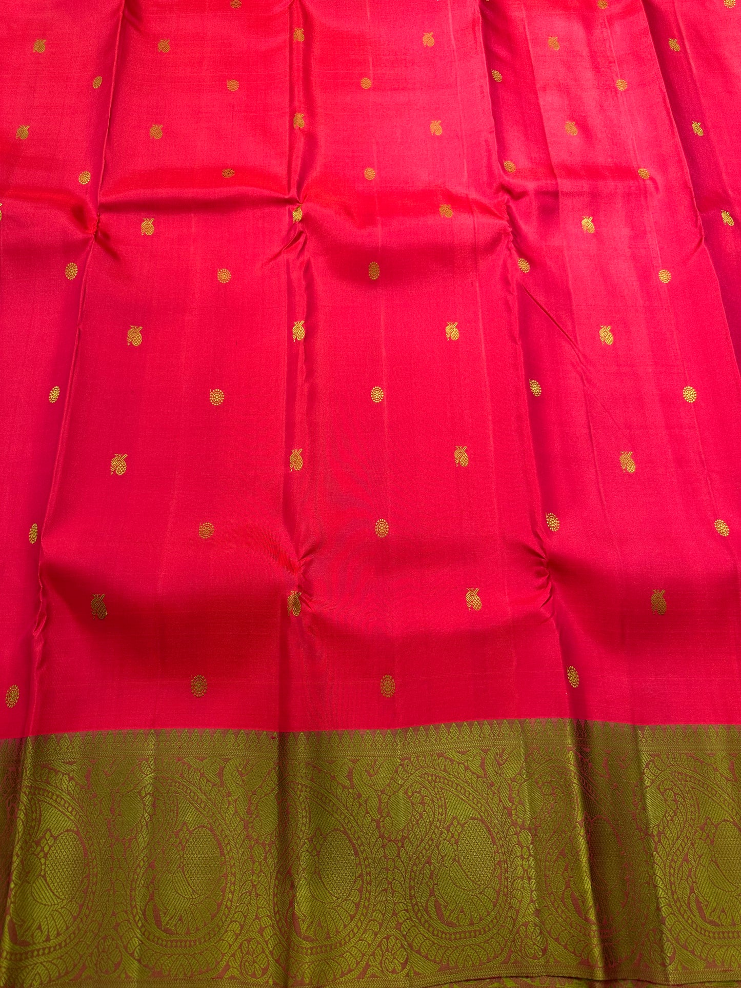 Southloom Pure Handloom Bridal Kanchipuram Silk Saree with Resham Work (Pinkish Red) SL623