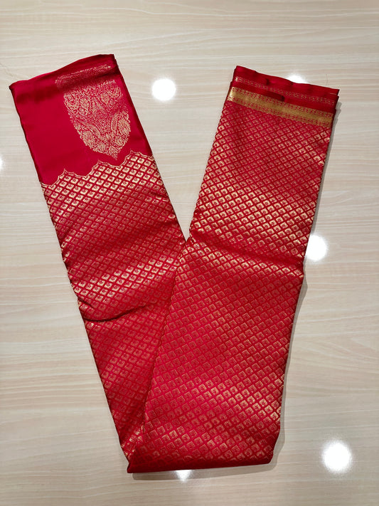 Southloom Pure Handloom Bridal Kanchipuram Brocade Silk Saree (Magenta) SL623