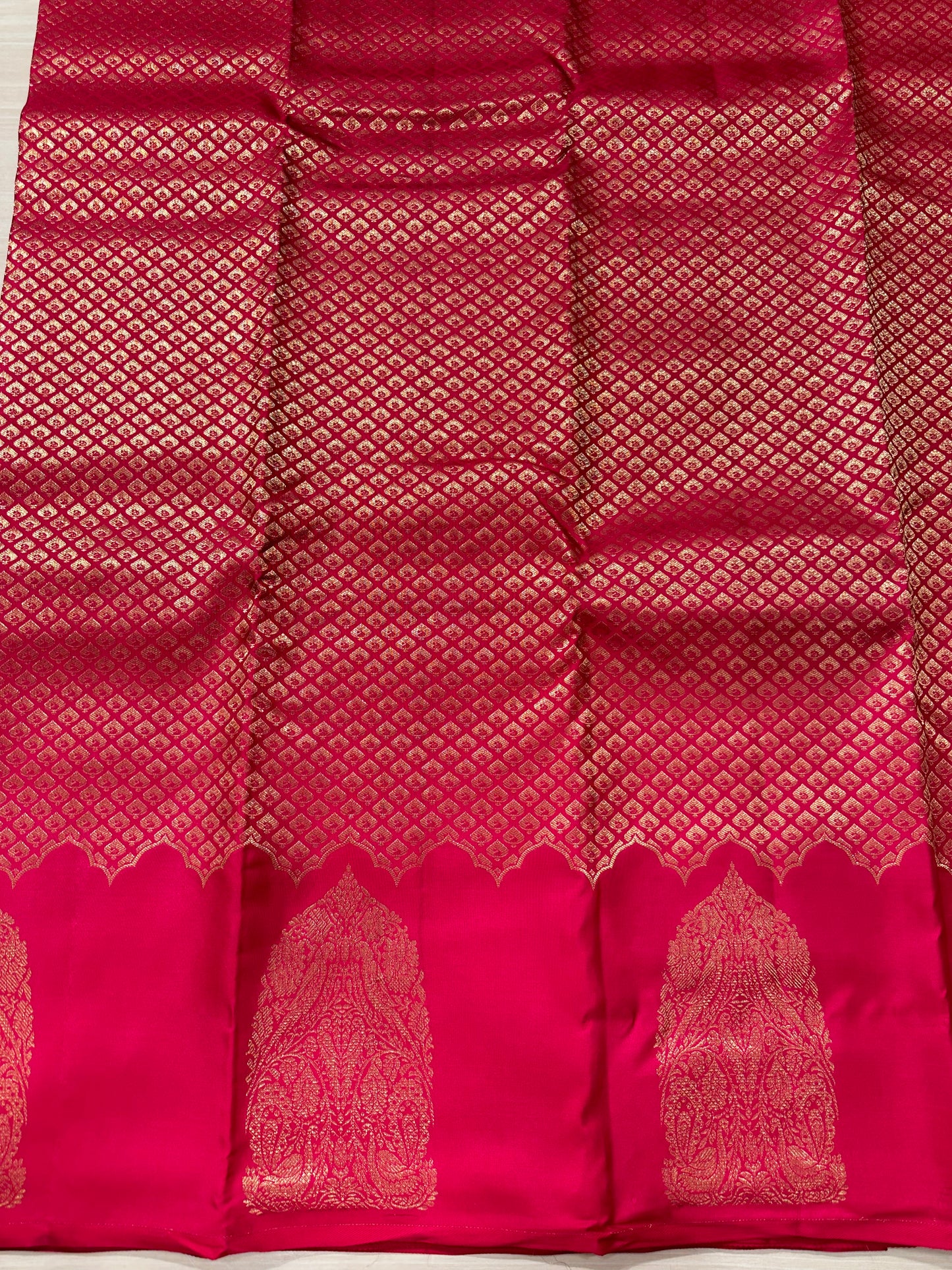 Southloom Pure Handloom Bridal Kanchipuram Brocade Silk Saree (Magenta) SL623