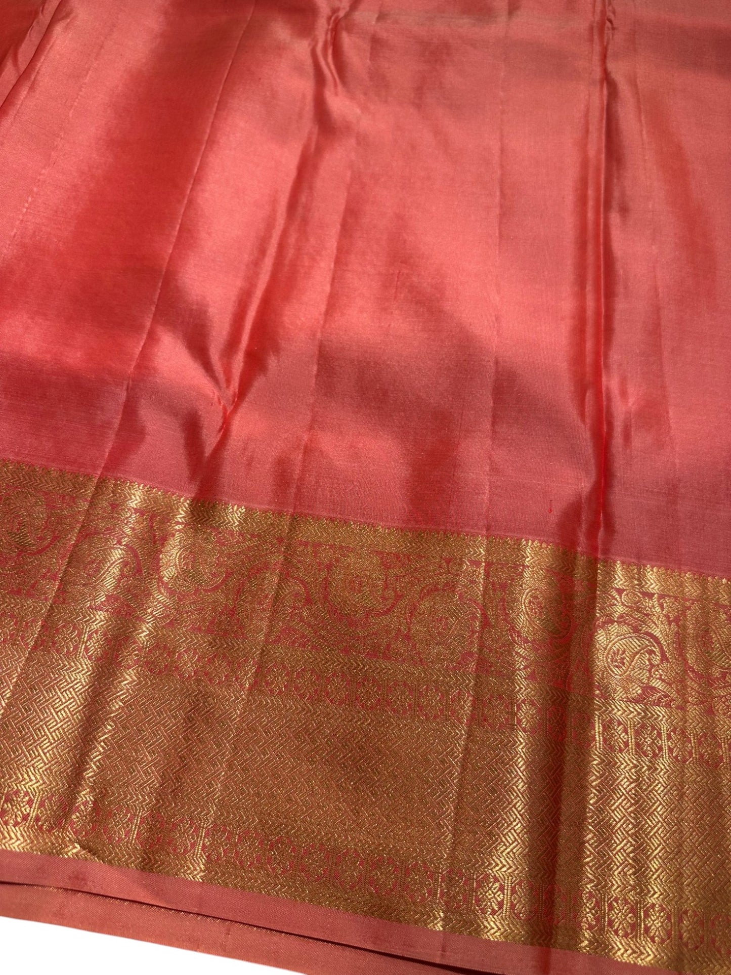Southloom Pure Handloom Bridal Kanchipuram Brocade Silk Saree (Peach) SL623
