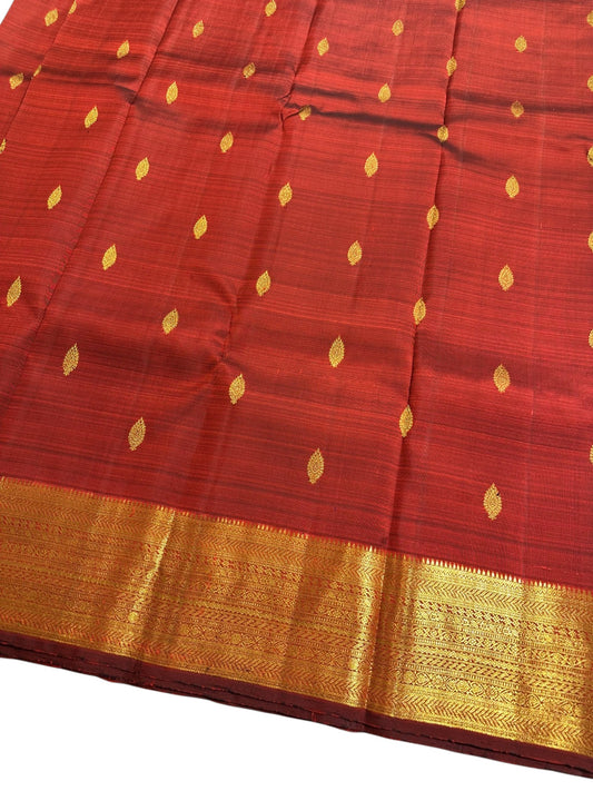 Southloom Pure Handloom Bridal Kanchipuram  Brocade Silk Saree (Maroon) SL623