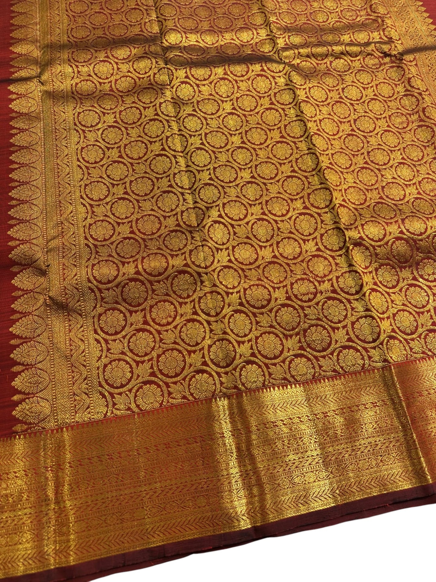 Southloom Pure Handloom Bridal Kanchipuram  Brocade Silk Saree (Maroon) SL623