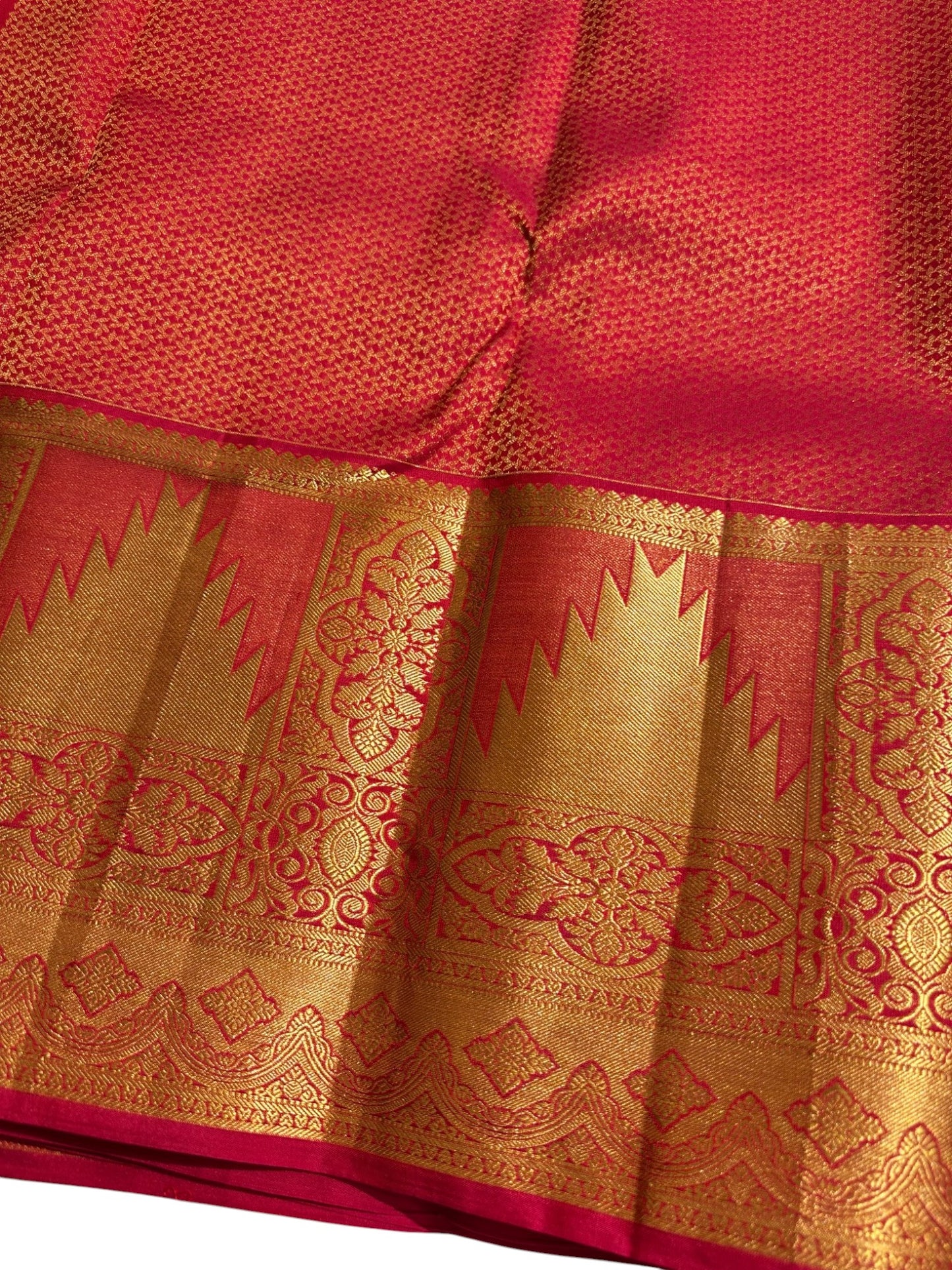 Southloom Pure Handloom Bridal Kanchipuram  Brocade Silk Saree (Reddish Pink) SL623