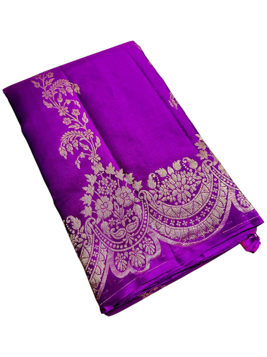 Southloom Pure Handloom Bridal Kanchipuram  Brocade Silk Saree (Violet) SL623