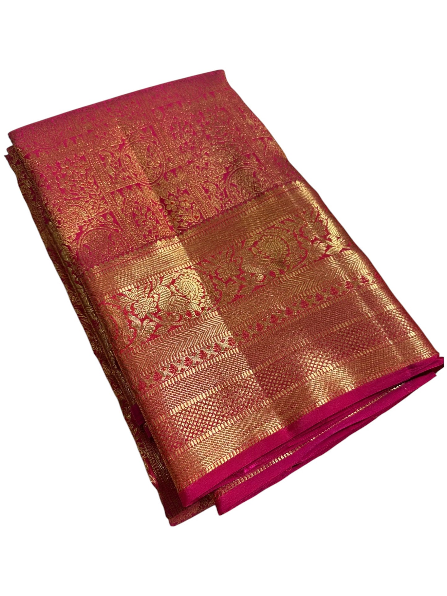 Southloom Pure Handloom Bridal Kanchipuram  Brocade Silk Saree (Magenta) SL623