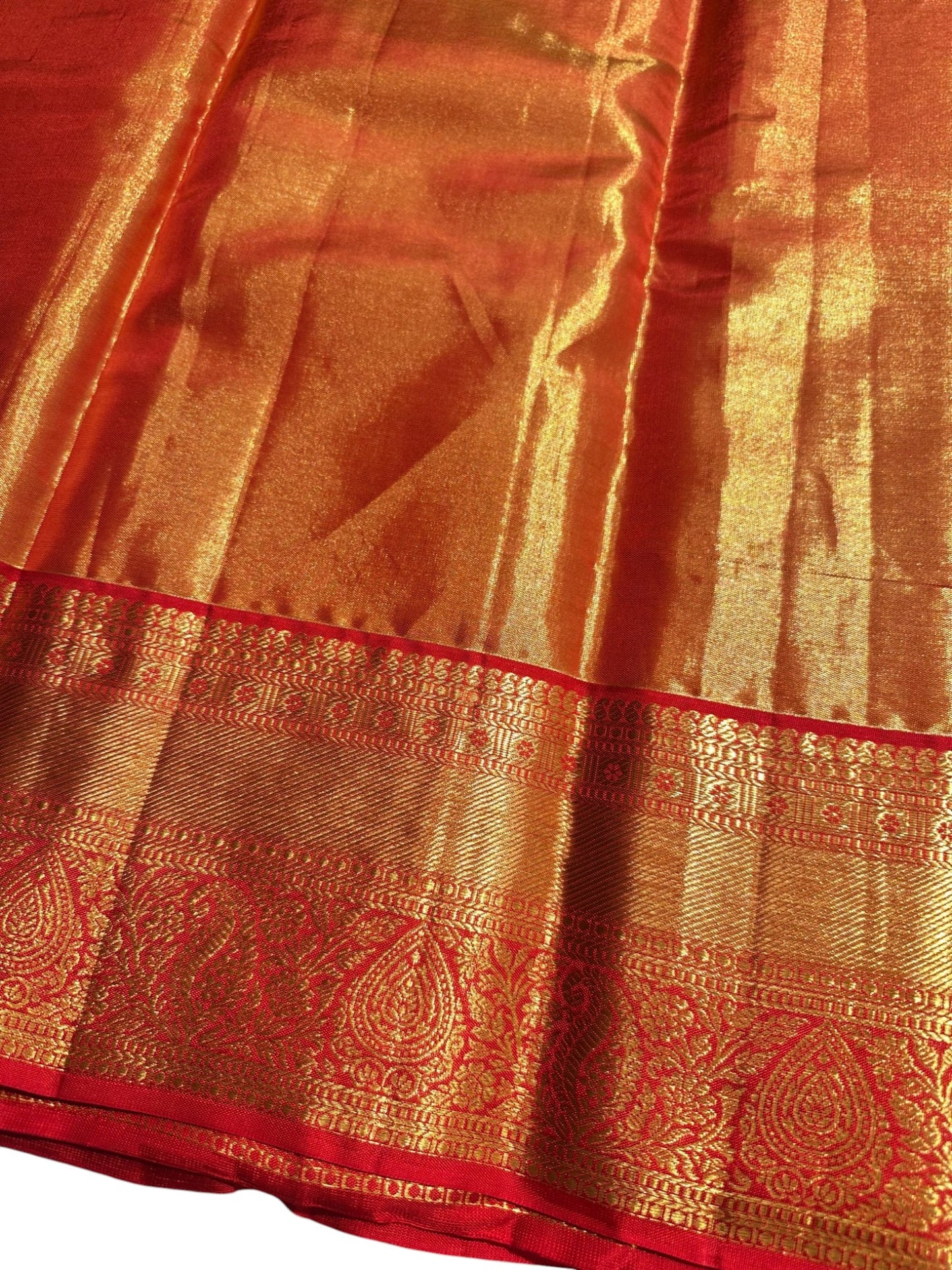 Southloom Pure Handloom Bridal Kanchipuram  Brocade Silk Saree (Green & Red) SL623