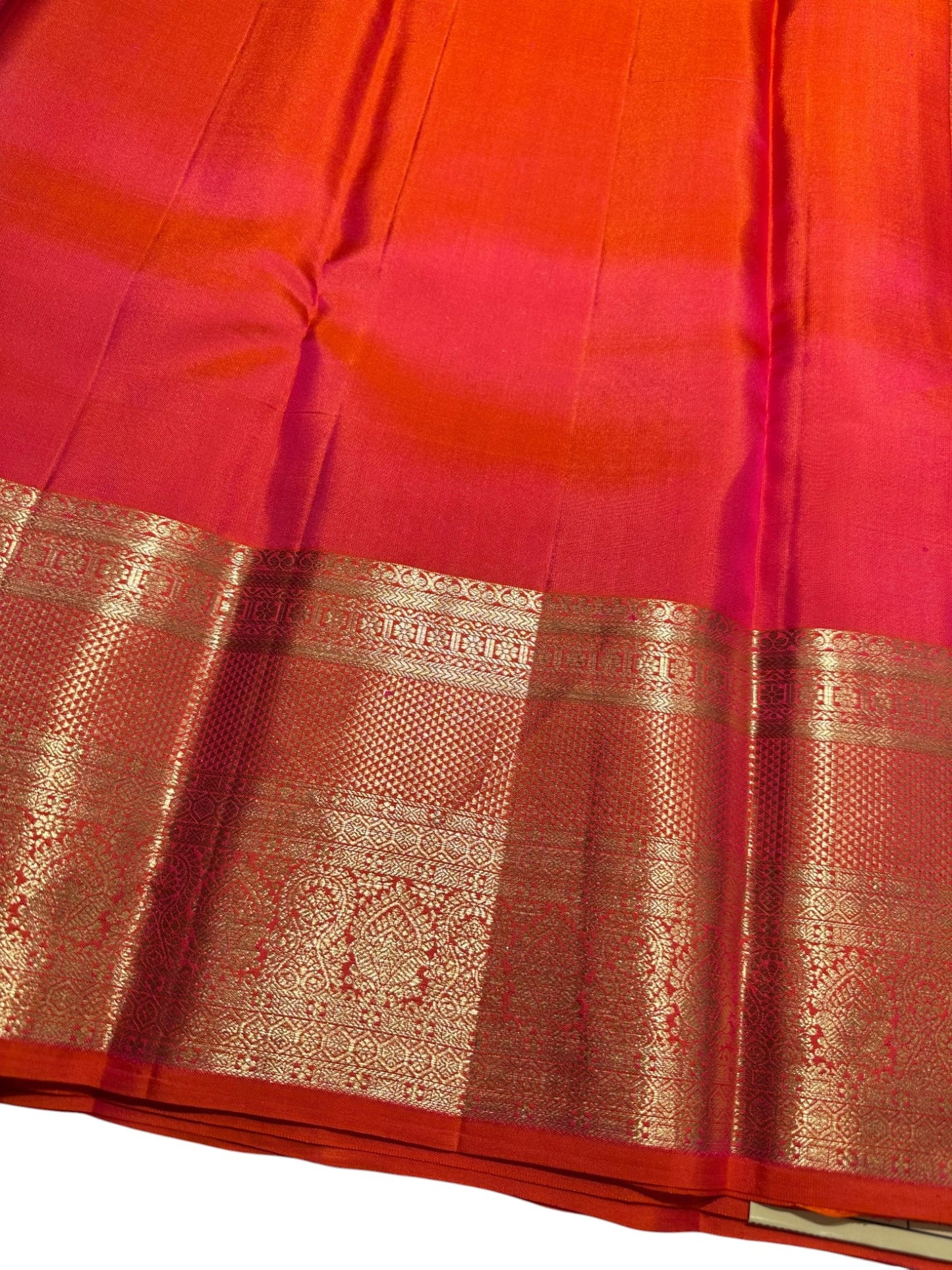 Southloom Pure Handloom Bridal Kanchipuram  Brocade Silk Saree (Orange & Pink) SL623