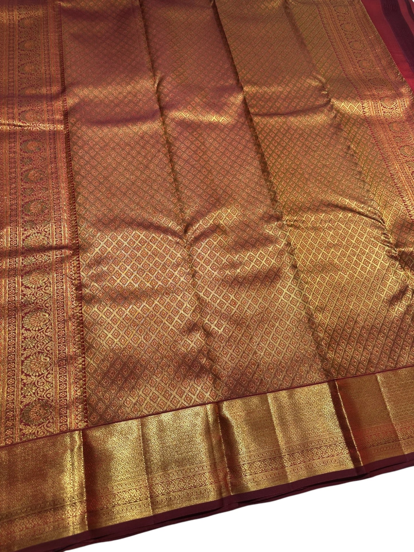 Southloom Pure Handloom Bridal Kanchipuram Brocade Silk Saree (Maroon) SL623