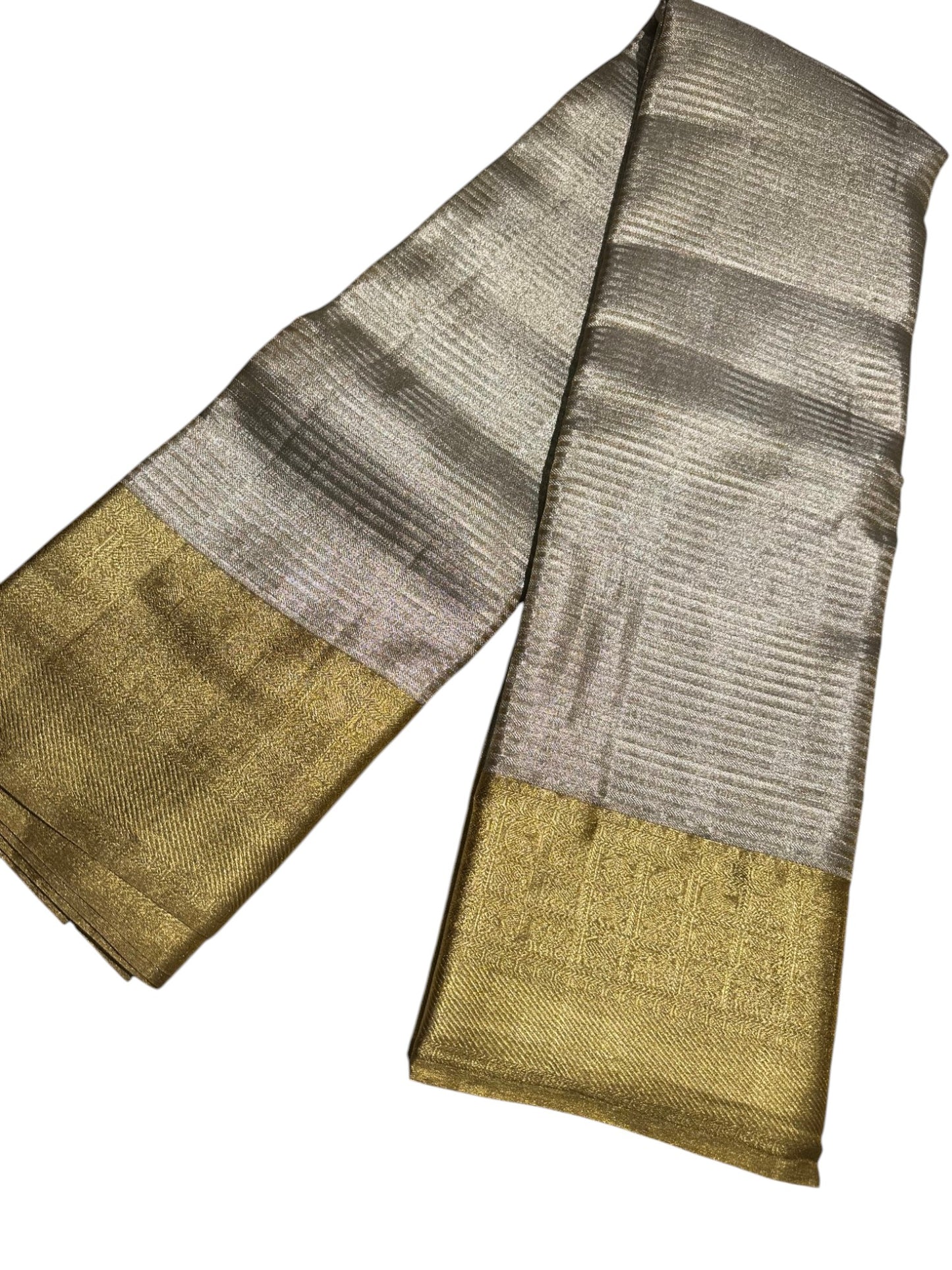 Southloom Pure Handloom Bridal Kanchipuram Tissue Brocade Silk Saree (Golden) SL623