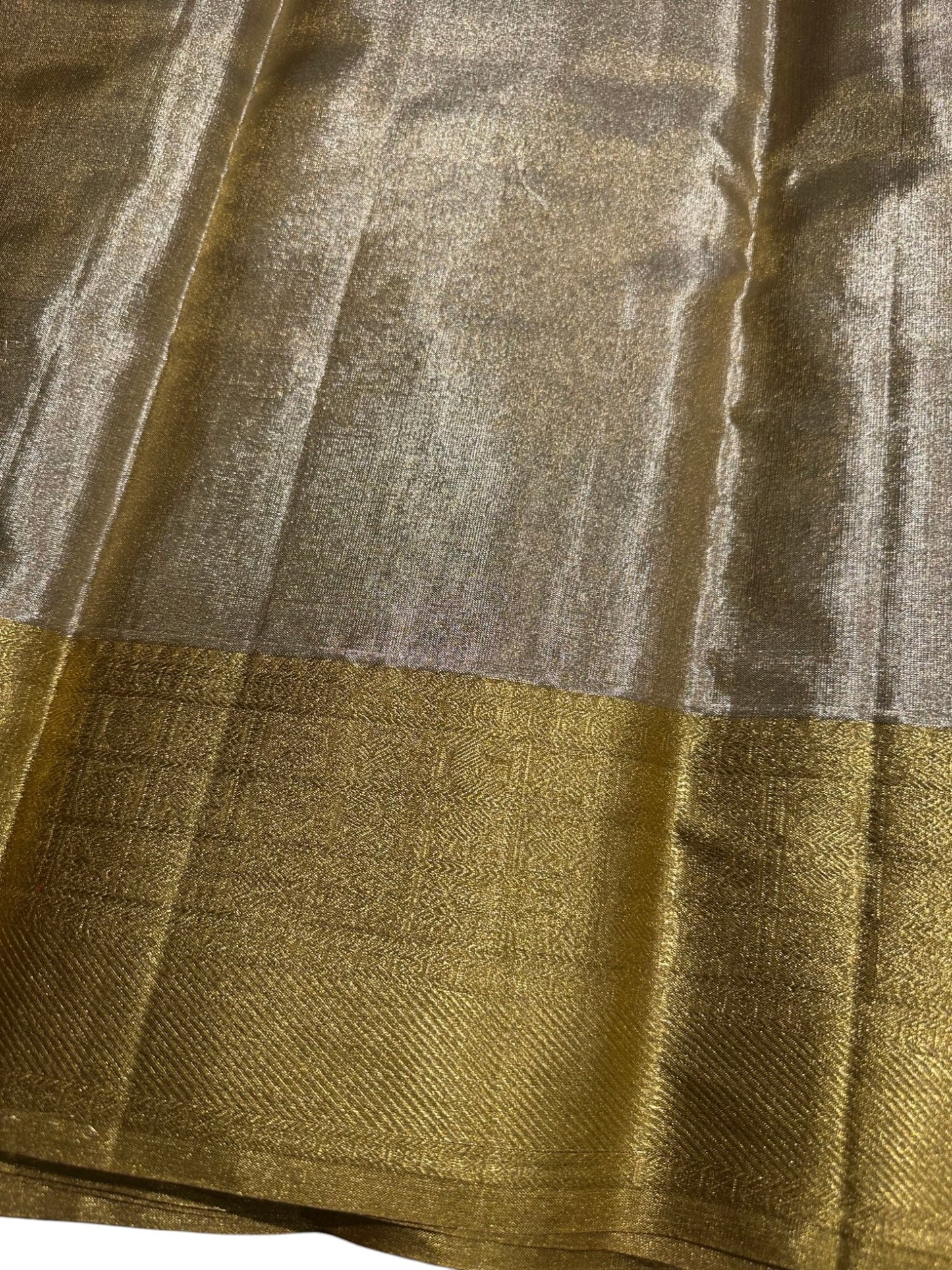 Southloom Pure Handloom Bridal Kanchipuram Tissue Brocade Silk Saree (Golden) SL623
