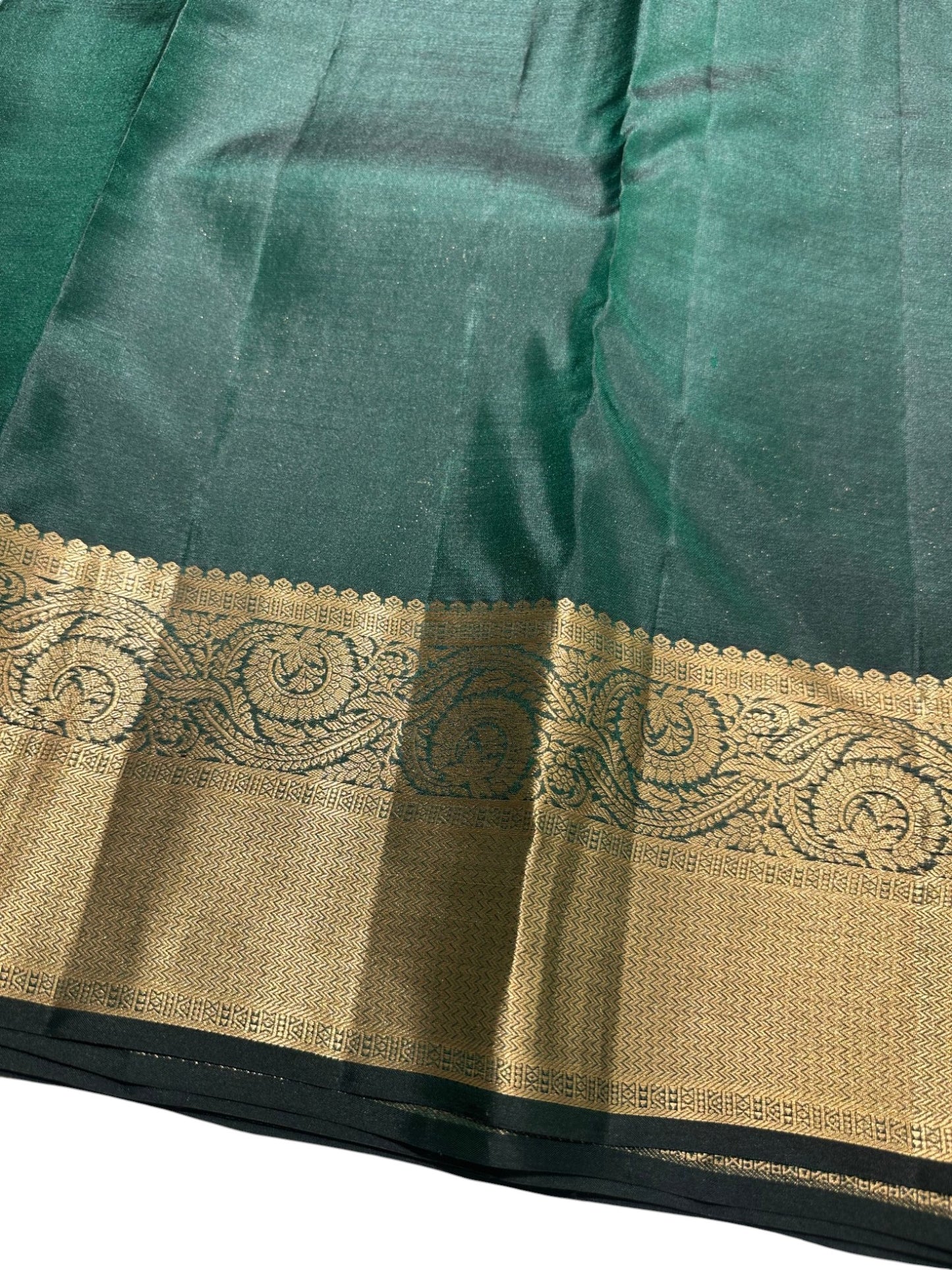 Southloom Pure Handloom Bridal Kanchipuram Brocade Silk Saree (Green) SL623