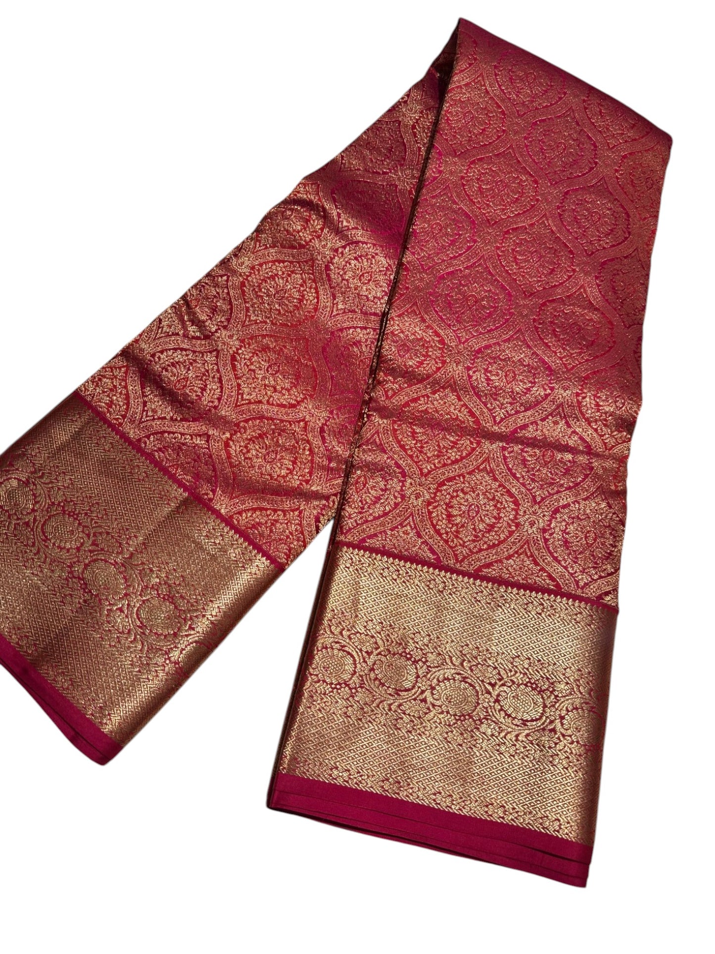Southloom Pure Handloom Bridal Kanchipuram Brocade Silk Saree (Pink) SL623