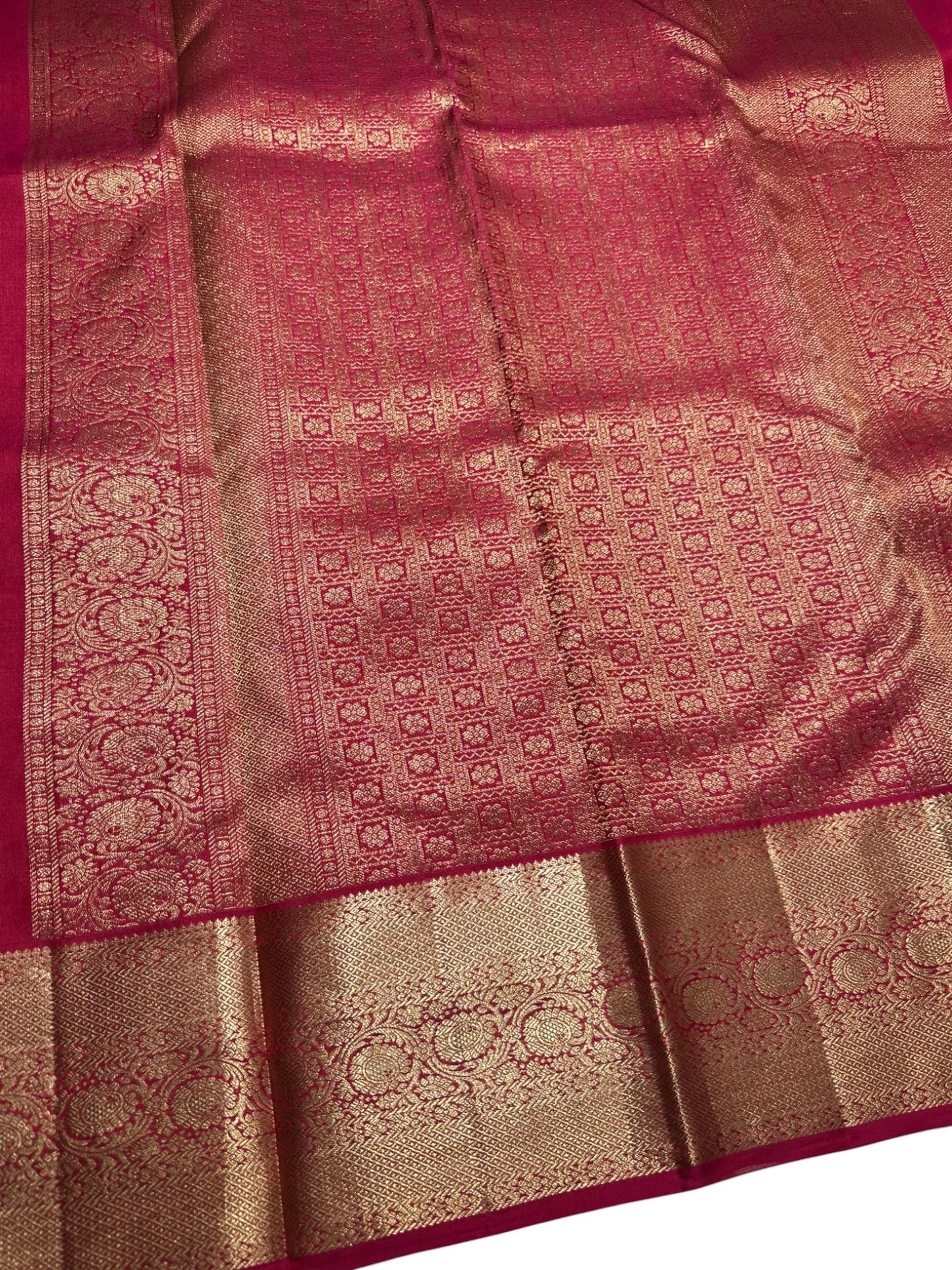 Southloom Pure Handloom Bridal Kanchipuram Brocade Silk Saree (Pink) SL623