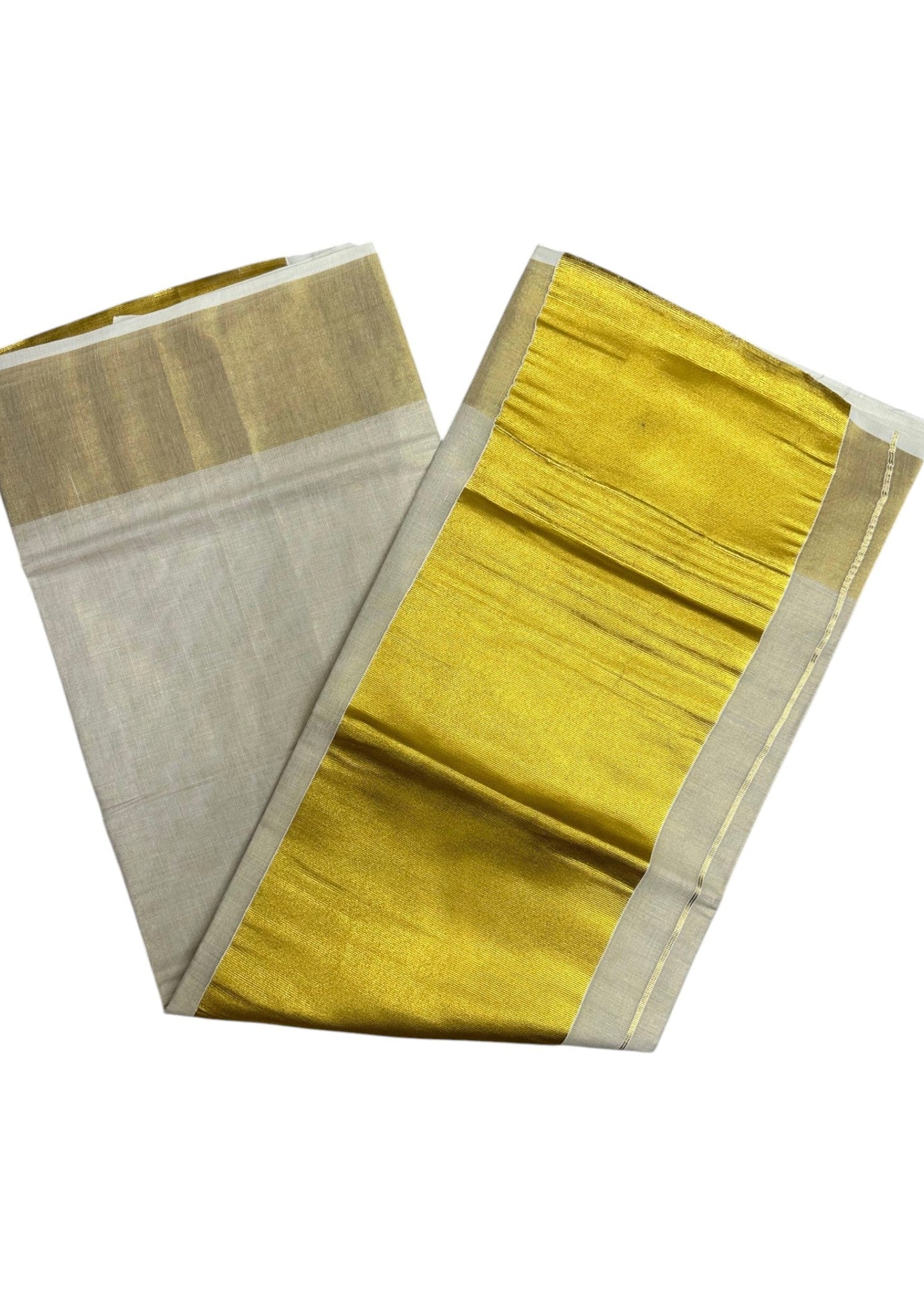 Southloom Kerala Tissue Saree With Kasavu Borders And 10 Inch Borders On The Pallu