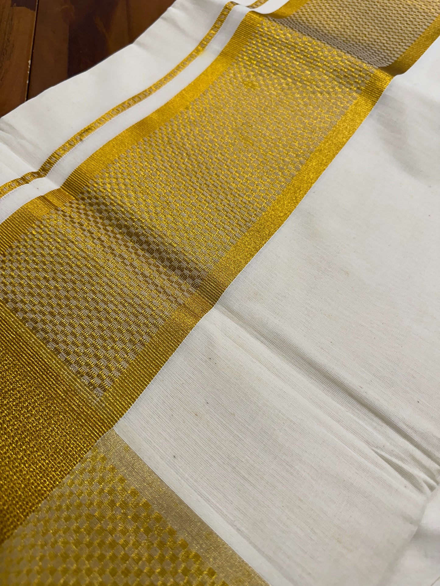 Southloom Super Budget Kasavu Kerala Saree with Paa Neythu Border and Kara