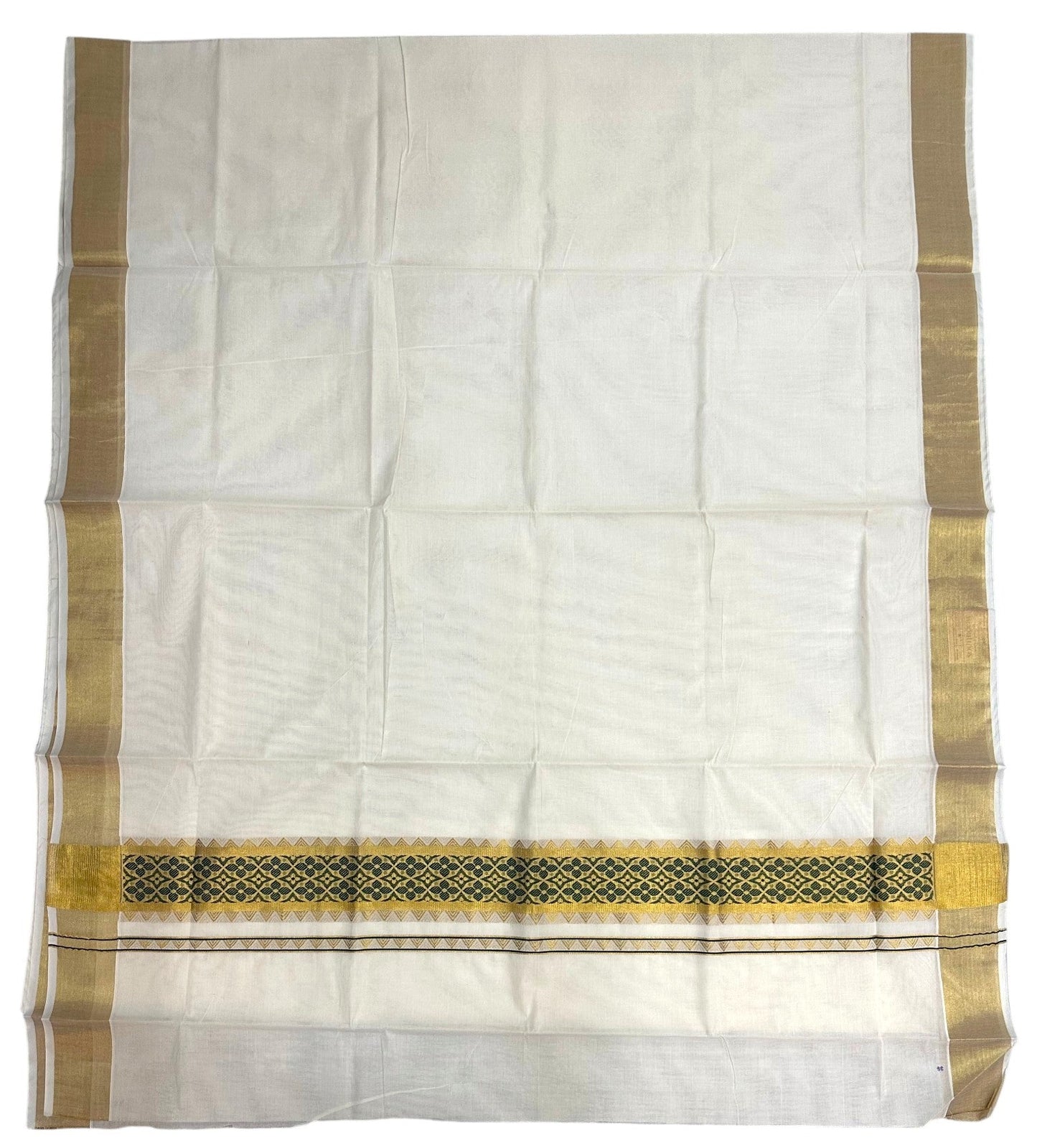 Southloom Kerala Cotton Saree (Green) SL452