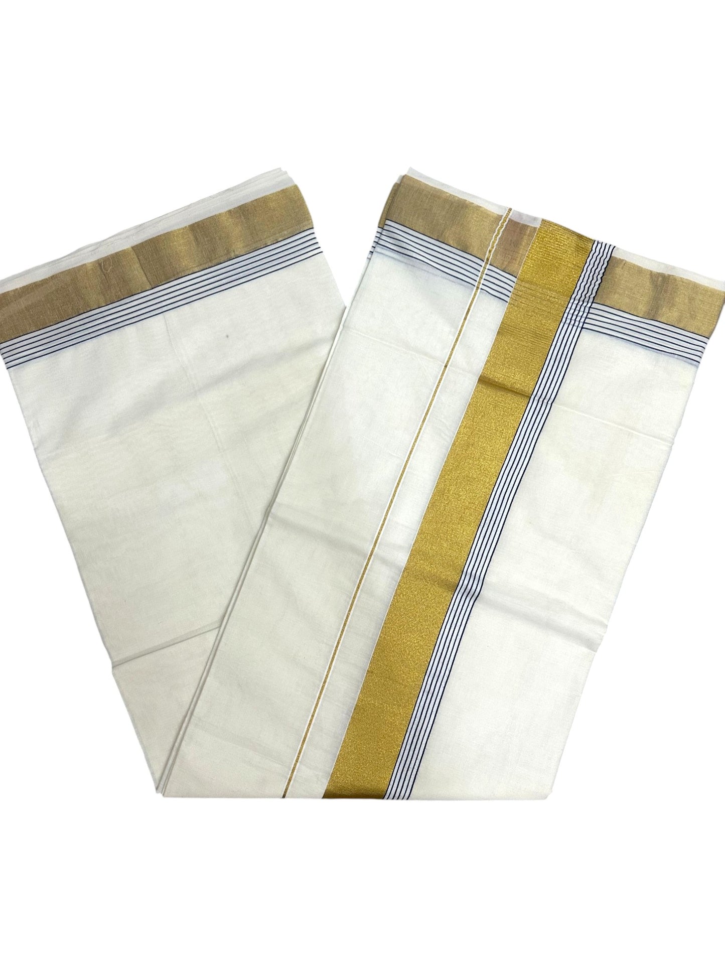 Kerala Cotton Plain Body With Golden Kasavu Border Saree SL473