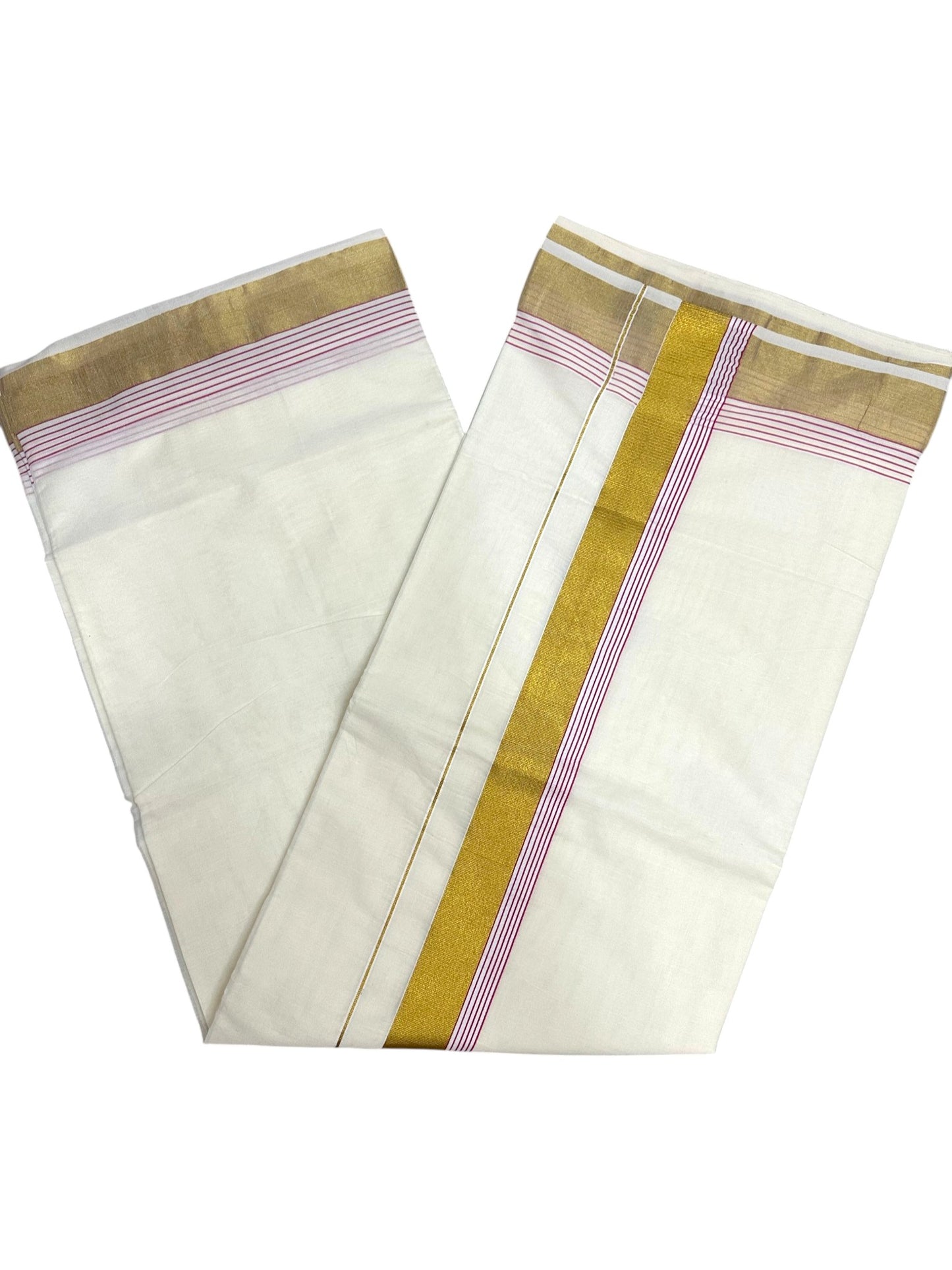 Kerala Cotton Plain Body With Golden Kasavu Border Saree SL473