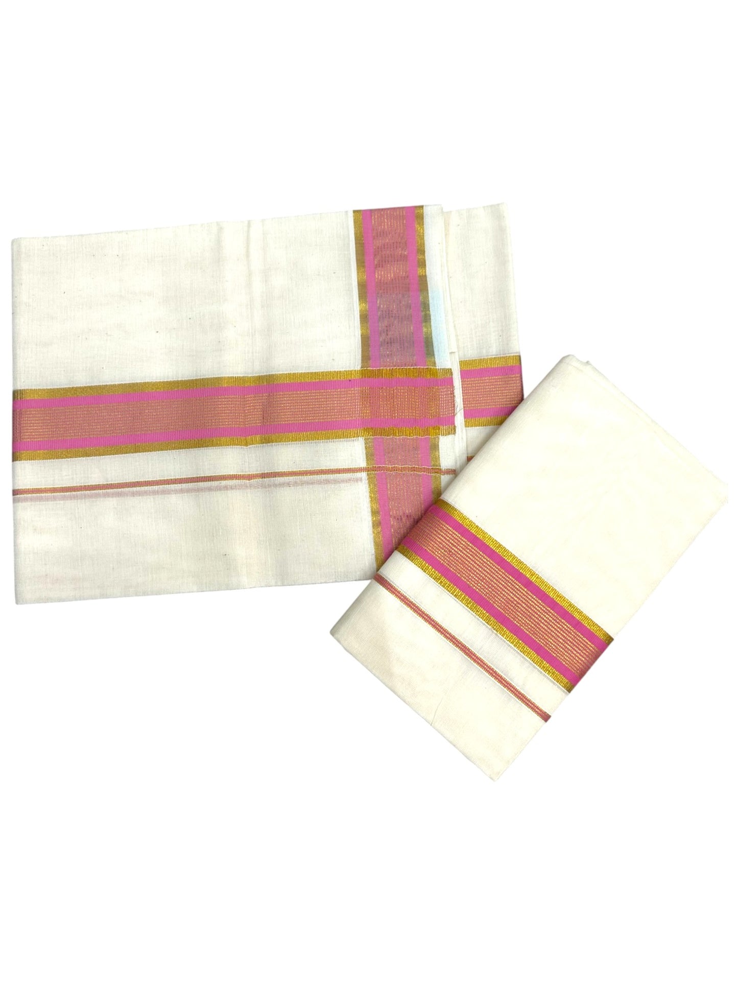 Kerala Cotton Kasavu With Kara Single Set Mundu (2.80 mtrs)  SL424