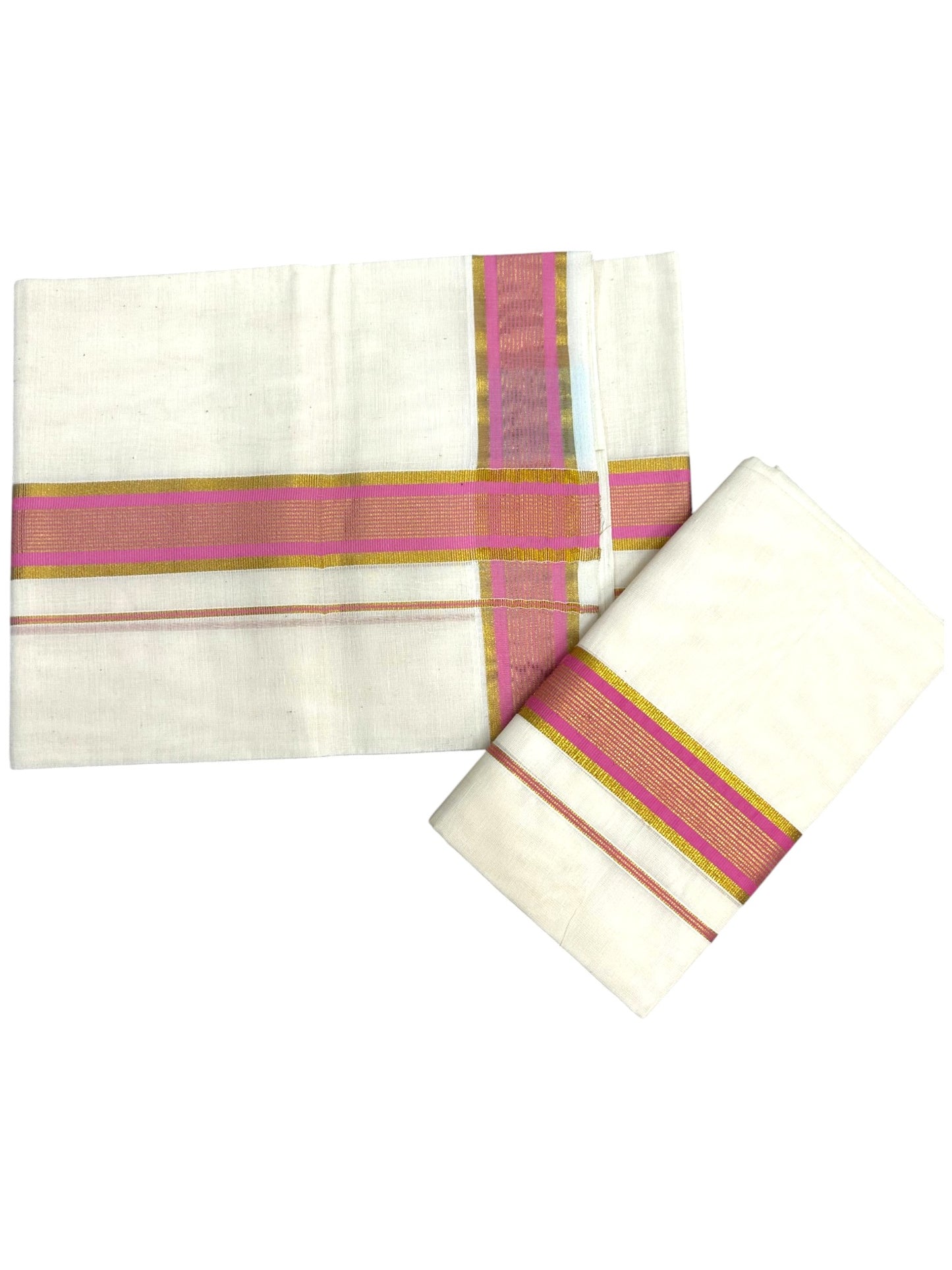 Kerala Cotton Kasavu With Kara Single Set Mundu (2.80 mtrs)  SL424