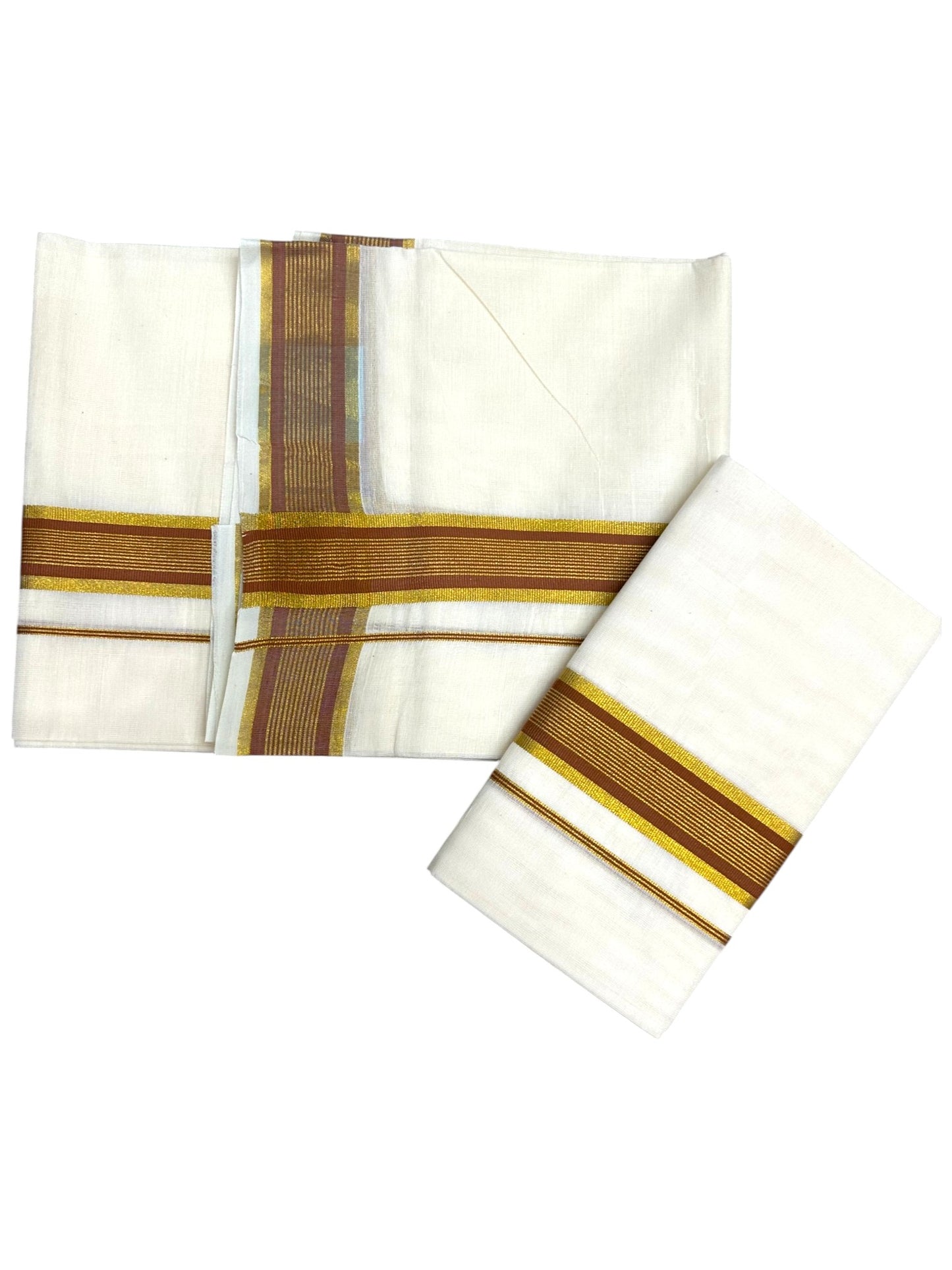 Kerala Cotton Kasavu With Kara Single Set Mundu (2.80 mtrs) SL424