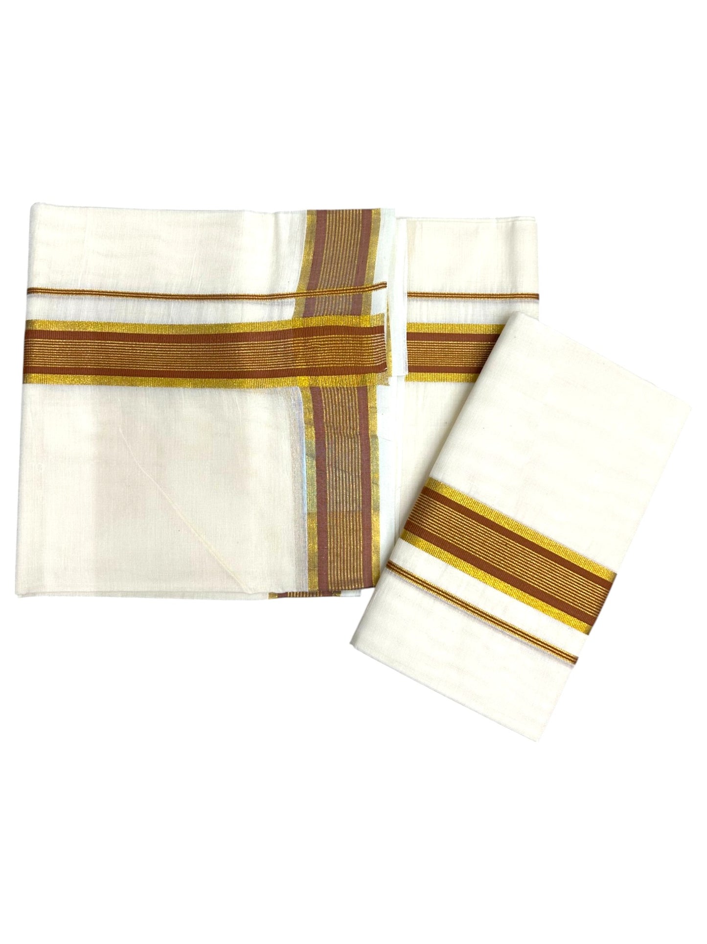 Kerala Cotton Kasavu With Kara Single Set Mundu (2.80 mtrs) SL424