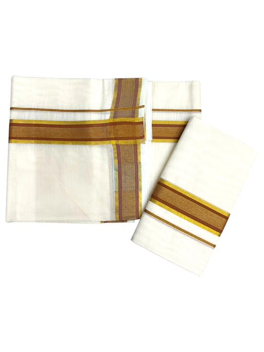 Kerala Cotton Kasavu With Kara Single Set Mundu (2.80 mtrs) SL424