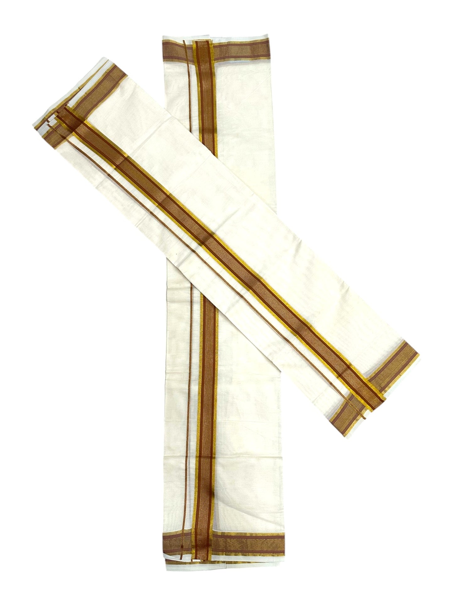 Kerala Cotton Kasavu With Kara Single Set Mundu (2.80 mtrs) SL424