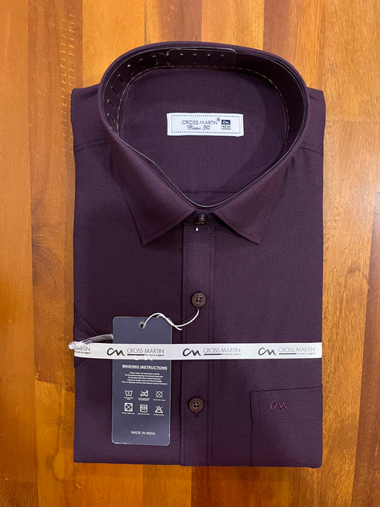Pure Cotton Purple Solid Shirt (40 HS)