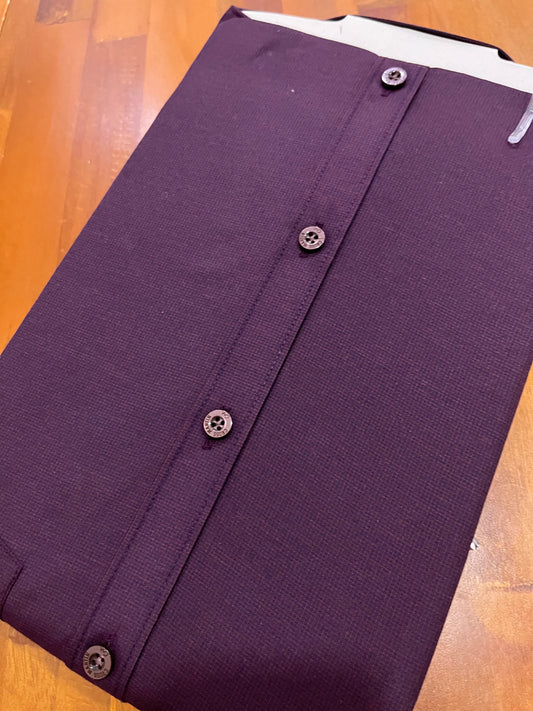 Pure Cotton Purple Solid Shirt (40 HS)