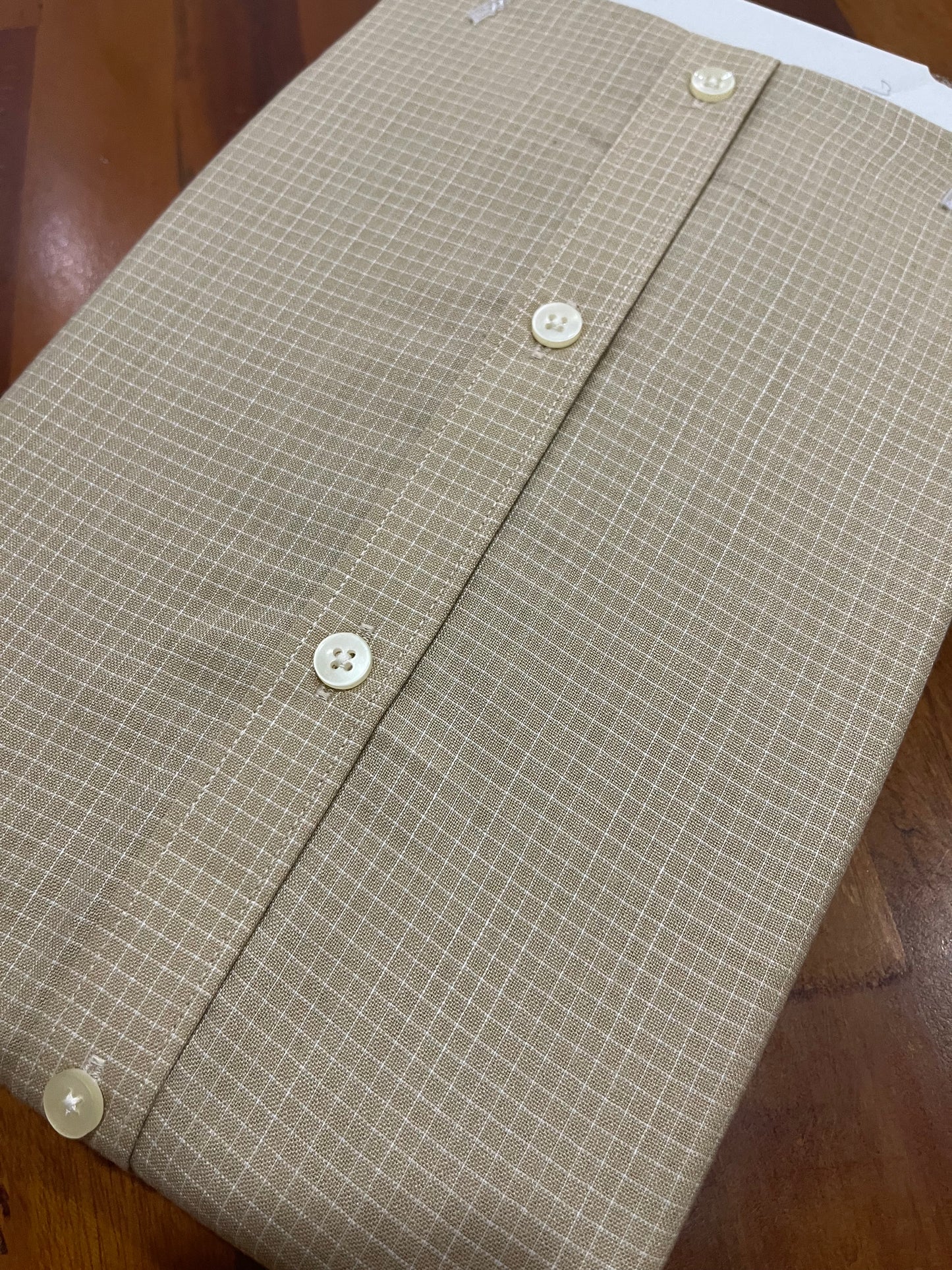 Pure Cotton Brown Check Design Shirt (40 FS)