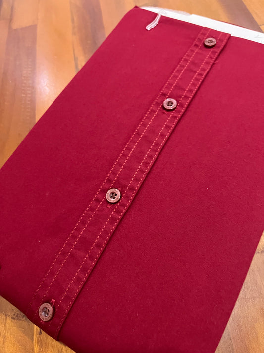 Pure Cotton Maroon Solid Shirt (40 FS)