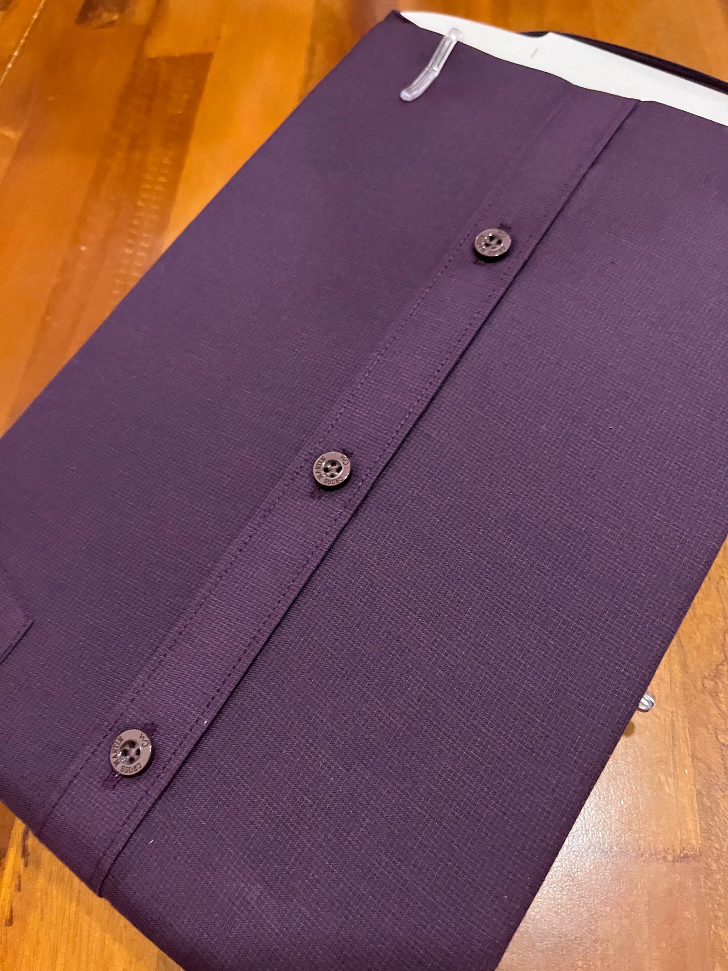 Pure Cotton Purple Micro Check Design Shirt (42 HS)