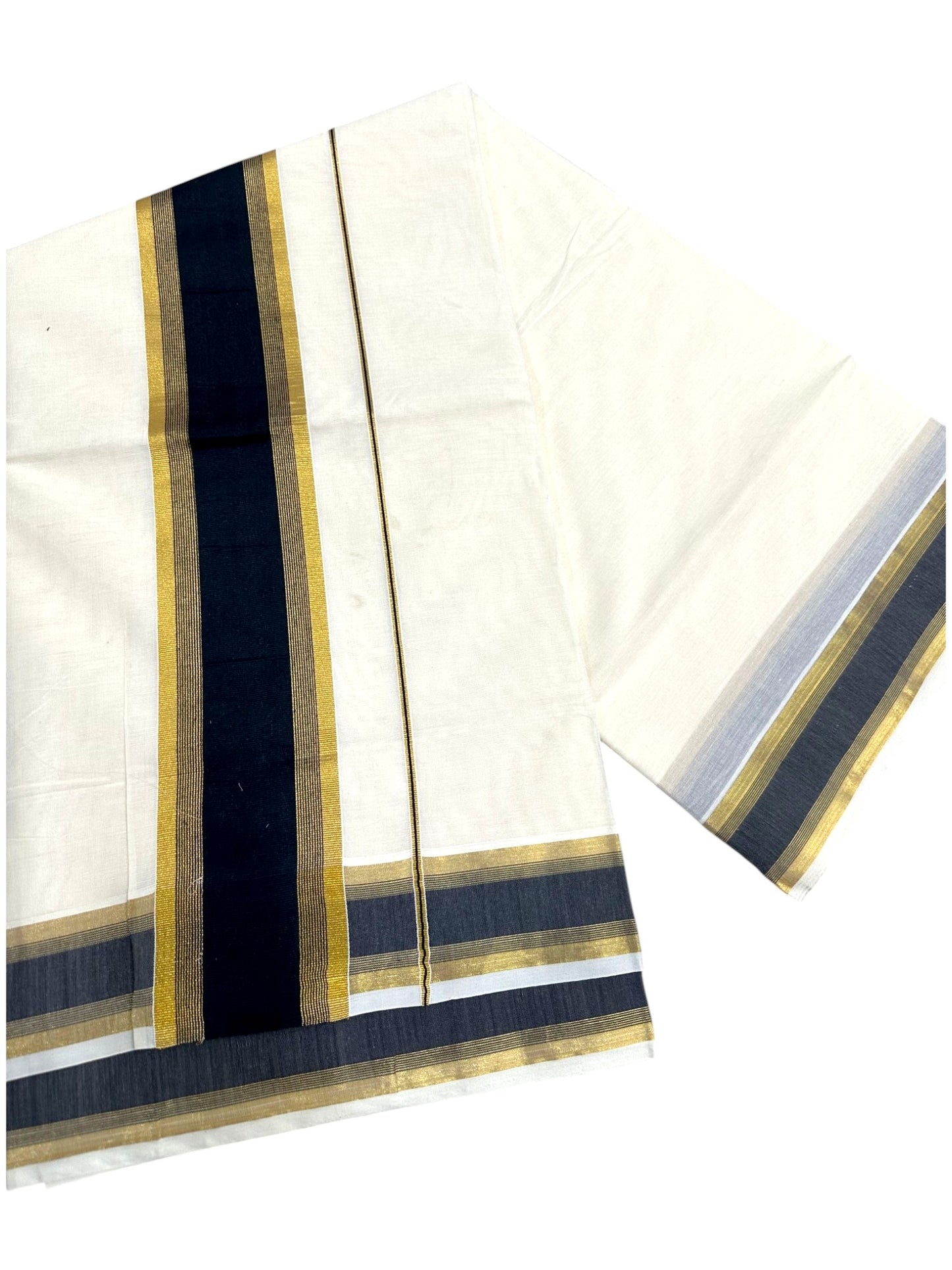 Southloom Kerala Cotton Saree (Black) SL459