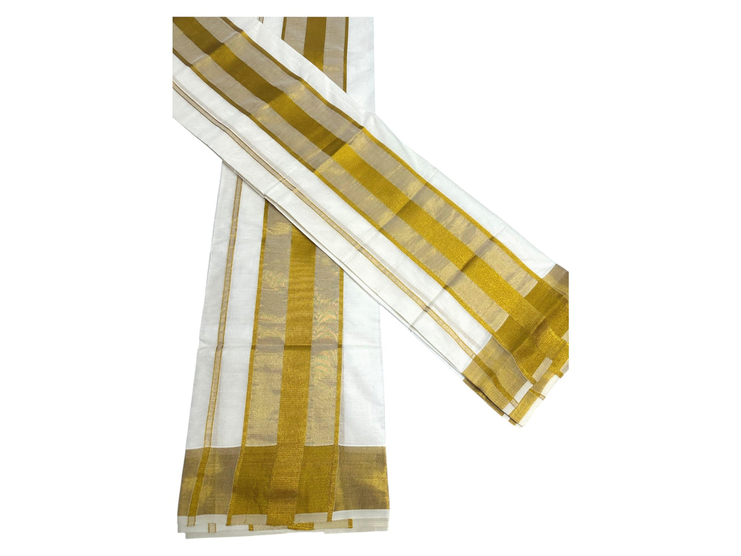 Kerala Cotton Golden Kasavu Single Set Mundu (2.80 mtrs) SL410