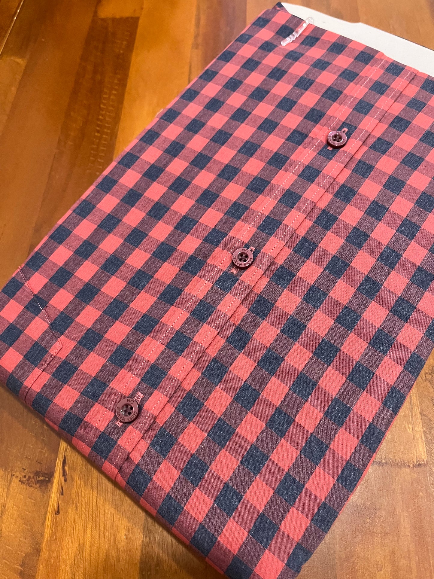 Pure Cotton Red Blue Check Design Shirt (42 FS)